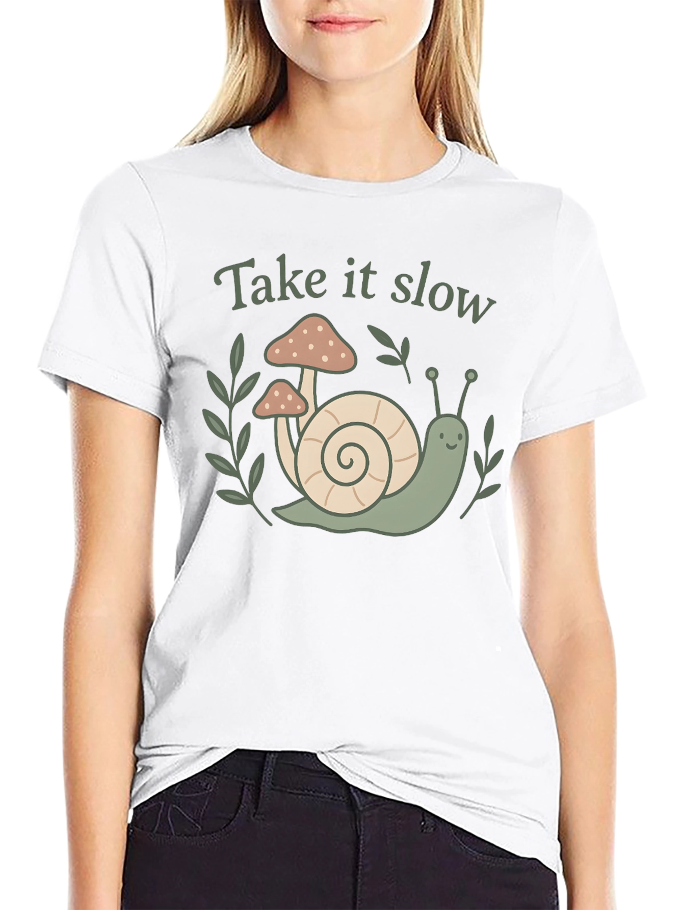 Take It Slow Snail Mushroom Graphic Tee