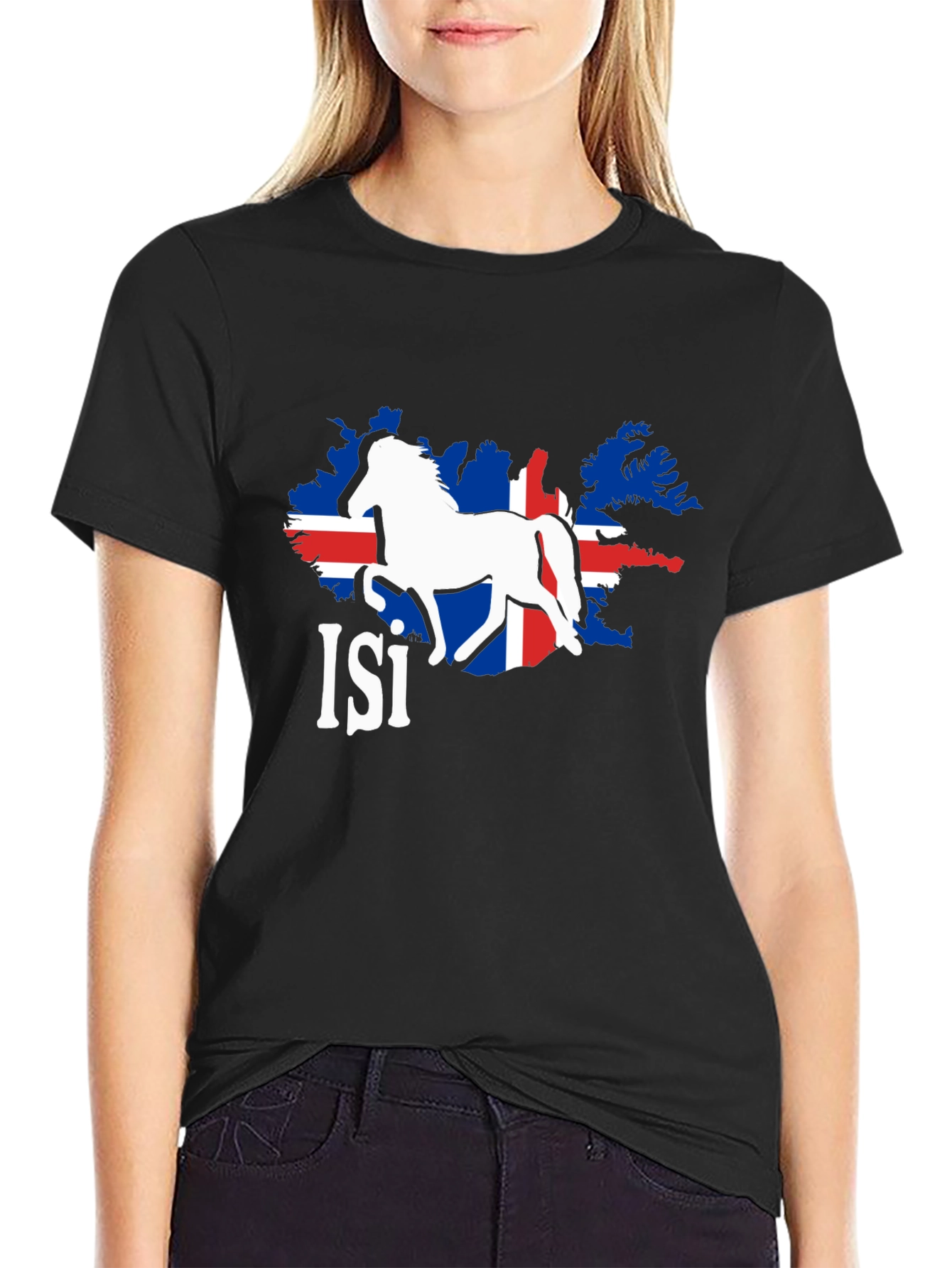 Icelandic Horse Isi T-Shirt - Flag of Iceland