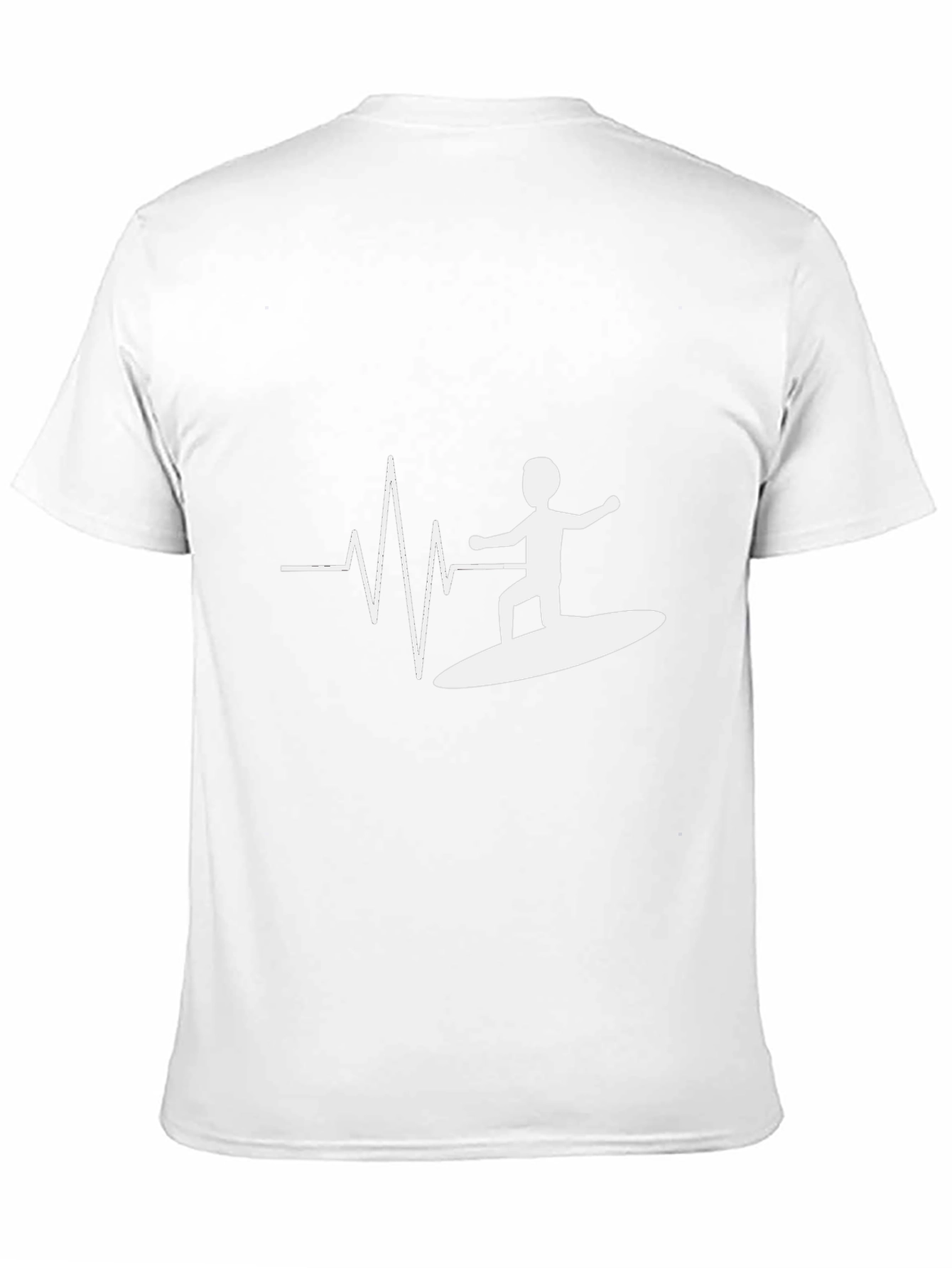 Surfing Heartbeat Tee - Black Cotton Graphic T-Shirt