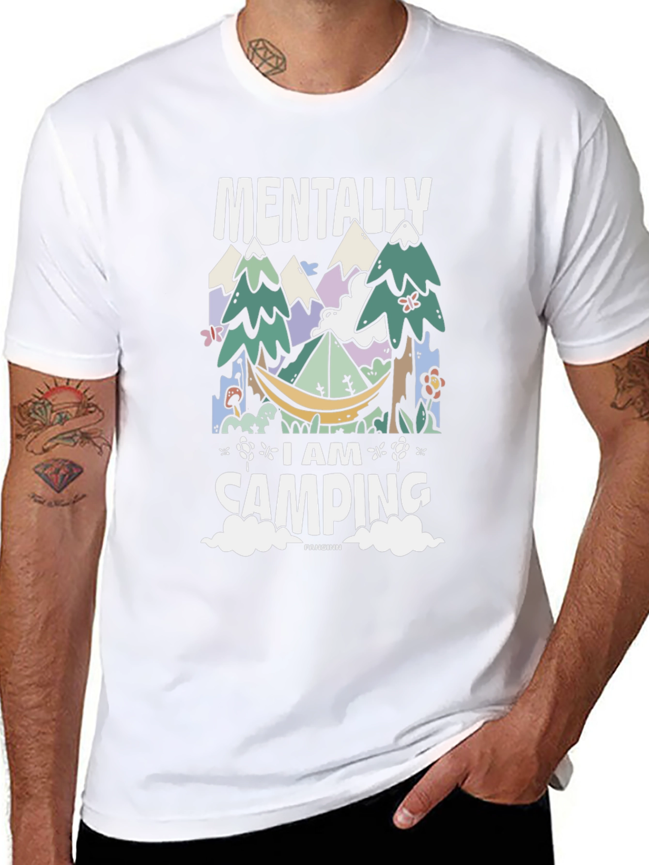 Mentally I Am Camping Graphic T-Shirt