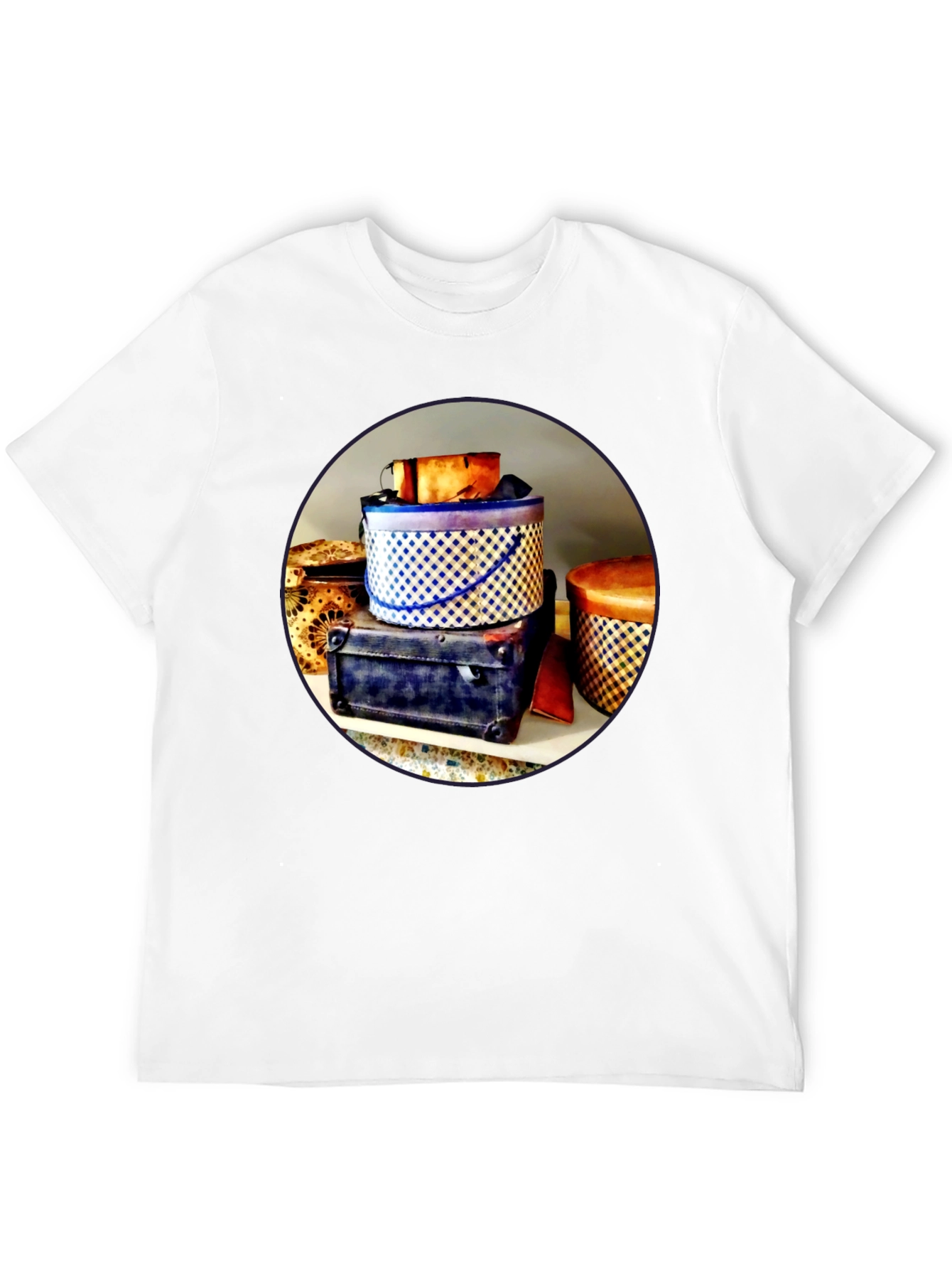Novelty Hat Box Stack Graphic Tee
