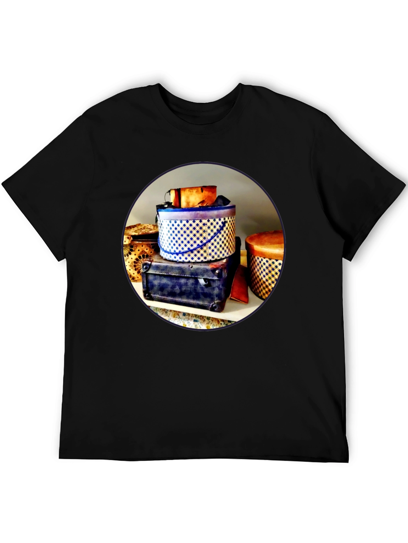 Novelty Hat Box Stack Graphic Tee