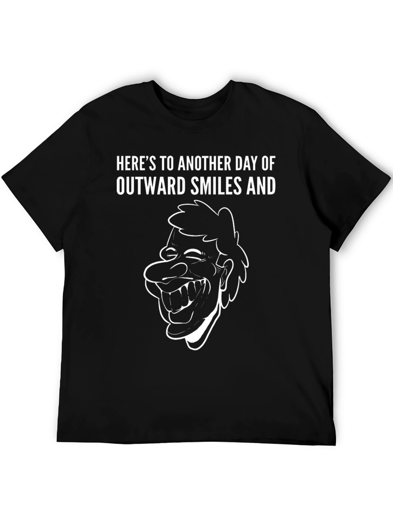 Outward Smiles Black Graphic T-Shirt