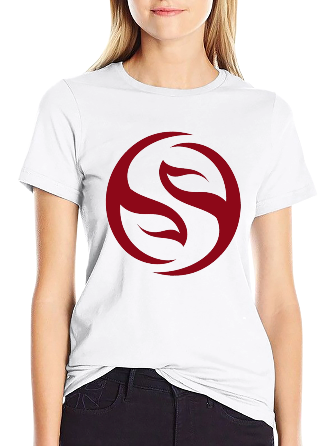 Mens Black T-Shirt with Red Circle Graphic