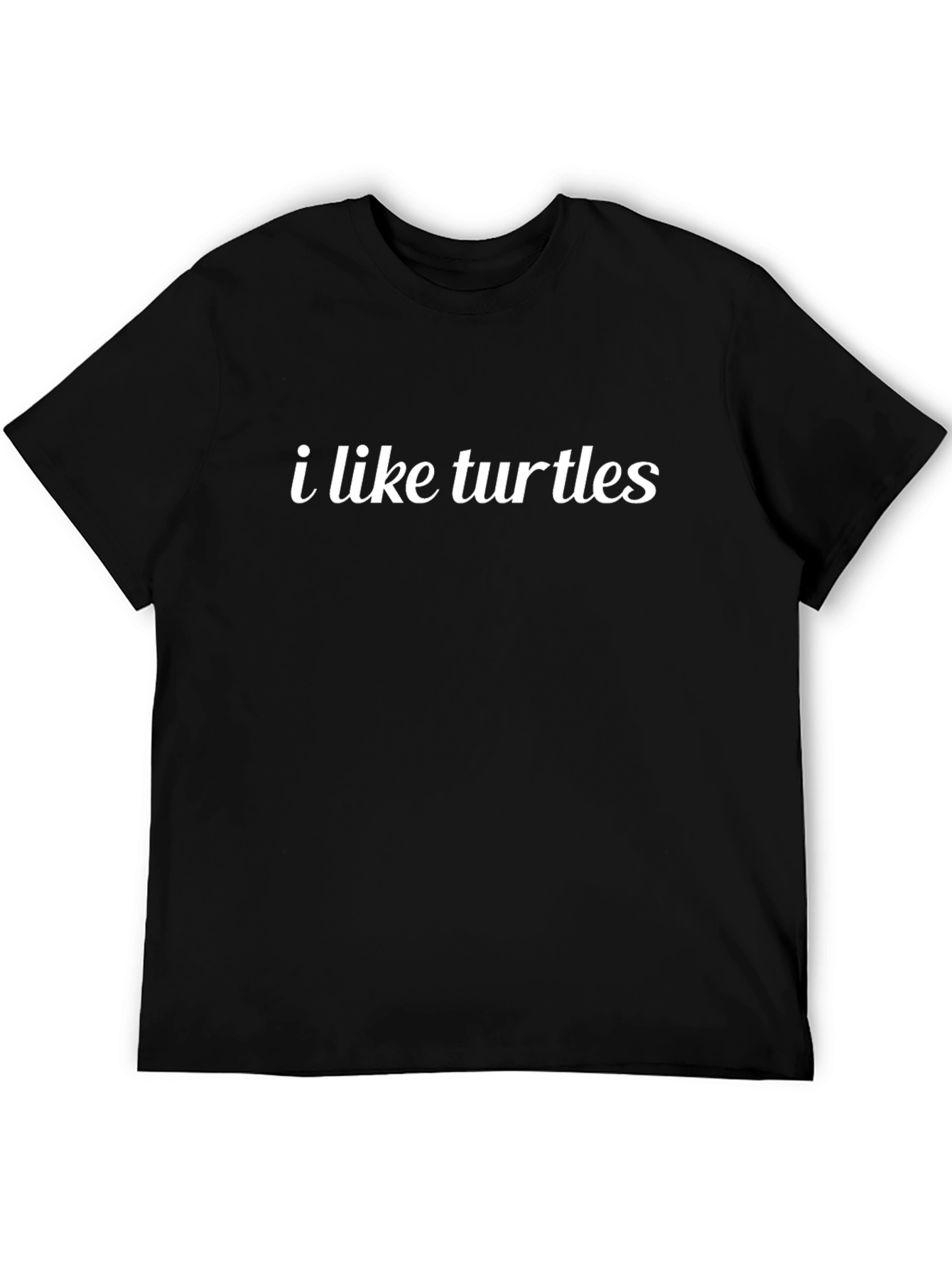 I Like Turtles Graphic Tee - Black Cotton T-Shirt