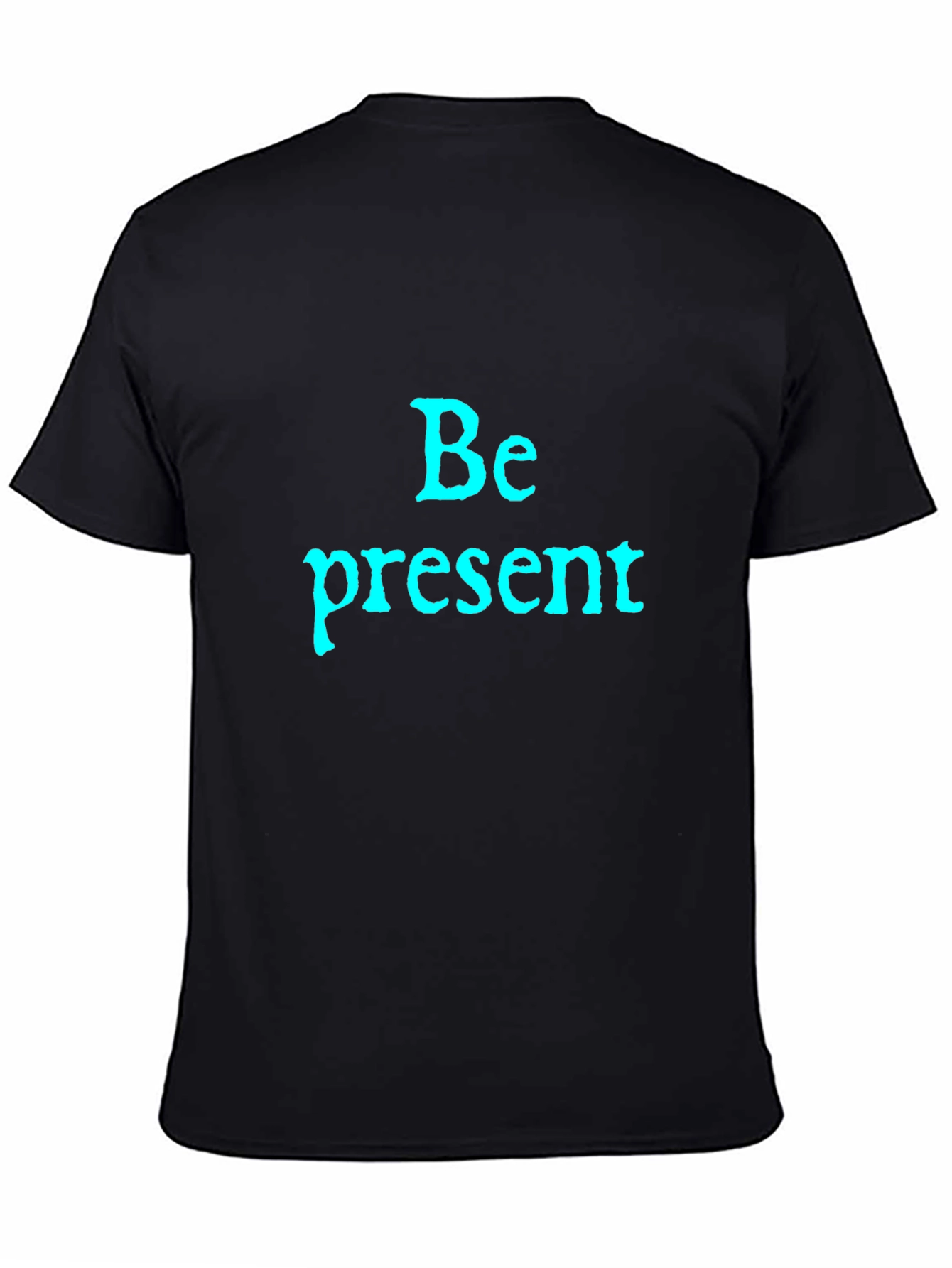Be Present Black Graphic T-Shirt - Mens Casual Tee