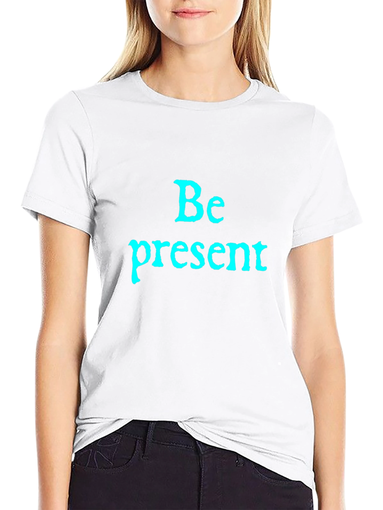 Be Present Black Graphic T-Shirt - Mens Casual Tee