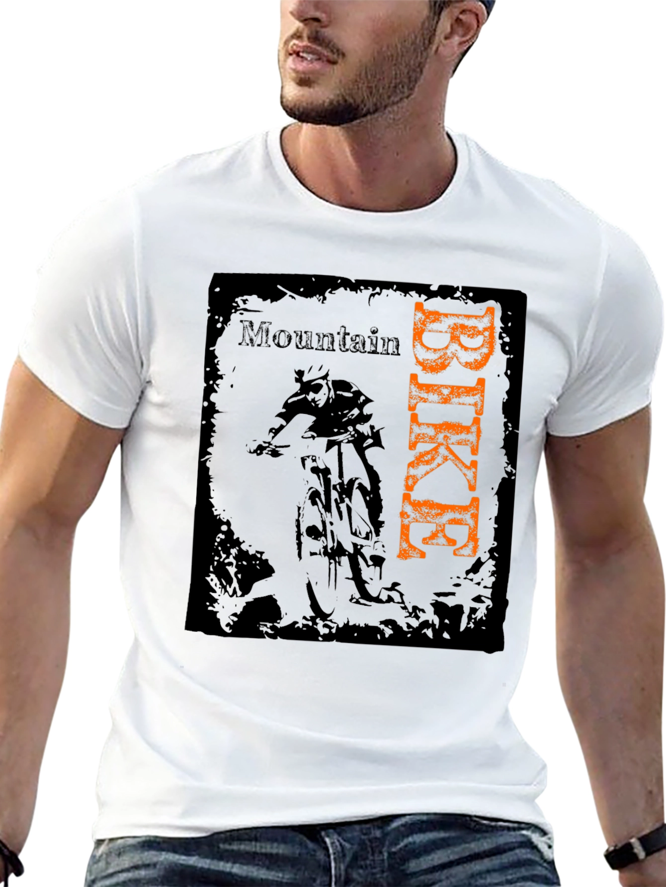 Mountain Bike Graphic Tee - Black Cotton