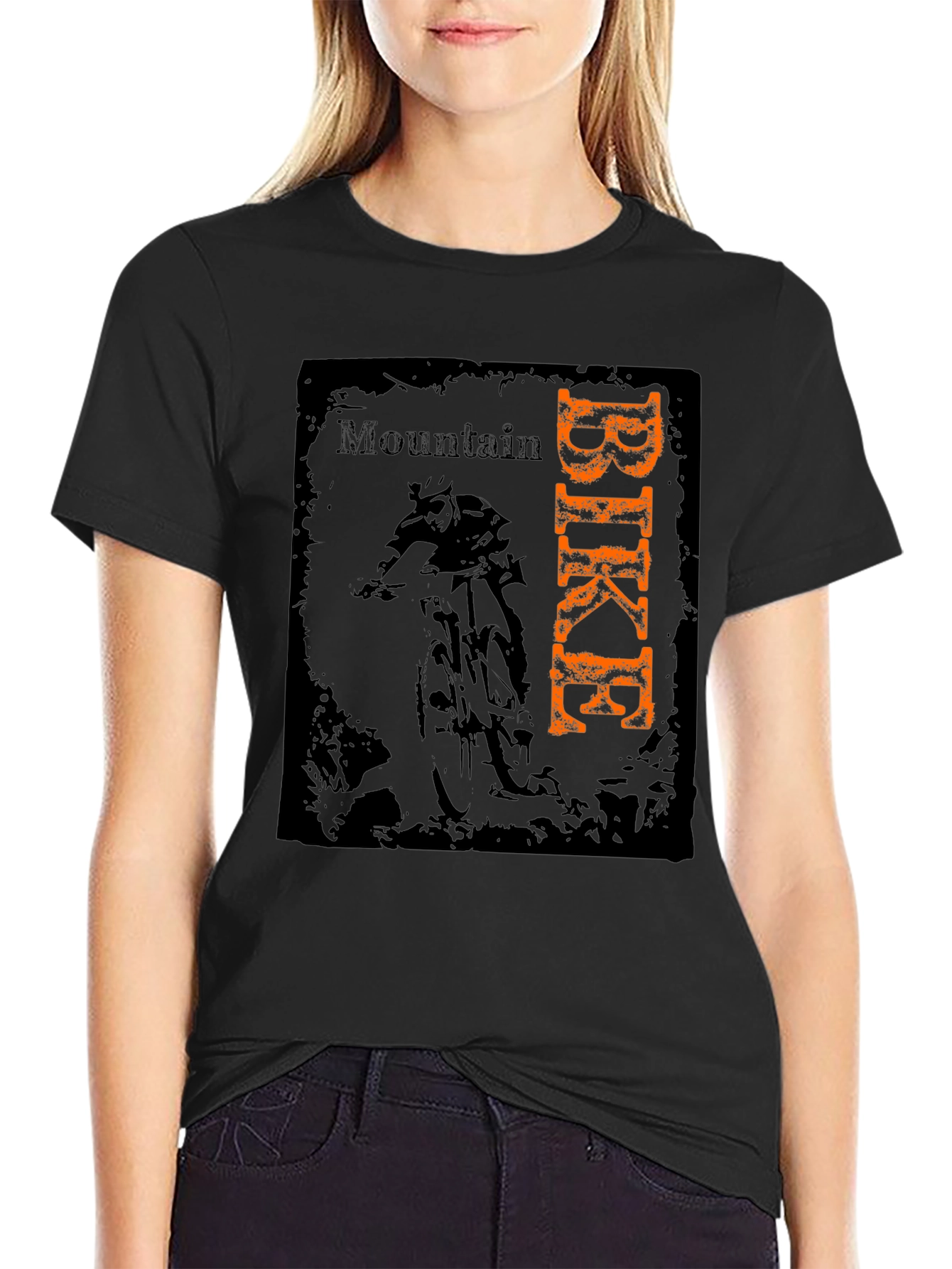 Mountain Bike Graphic Tee - Black Cotton