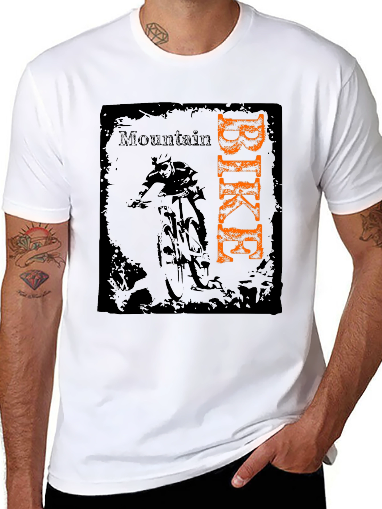 Mountain Bike Graphic Tee - Black Cotton