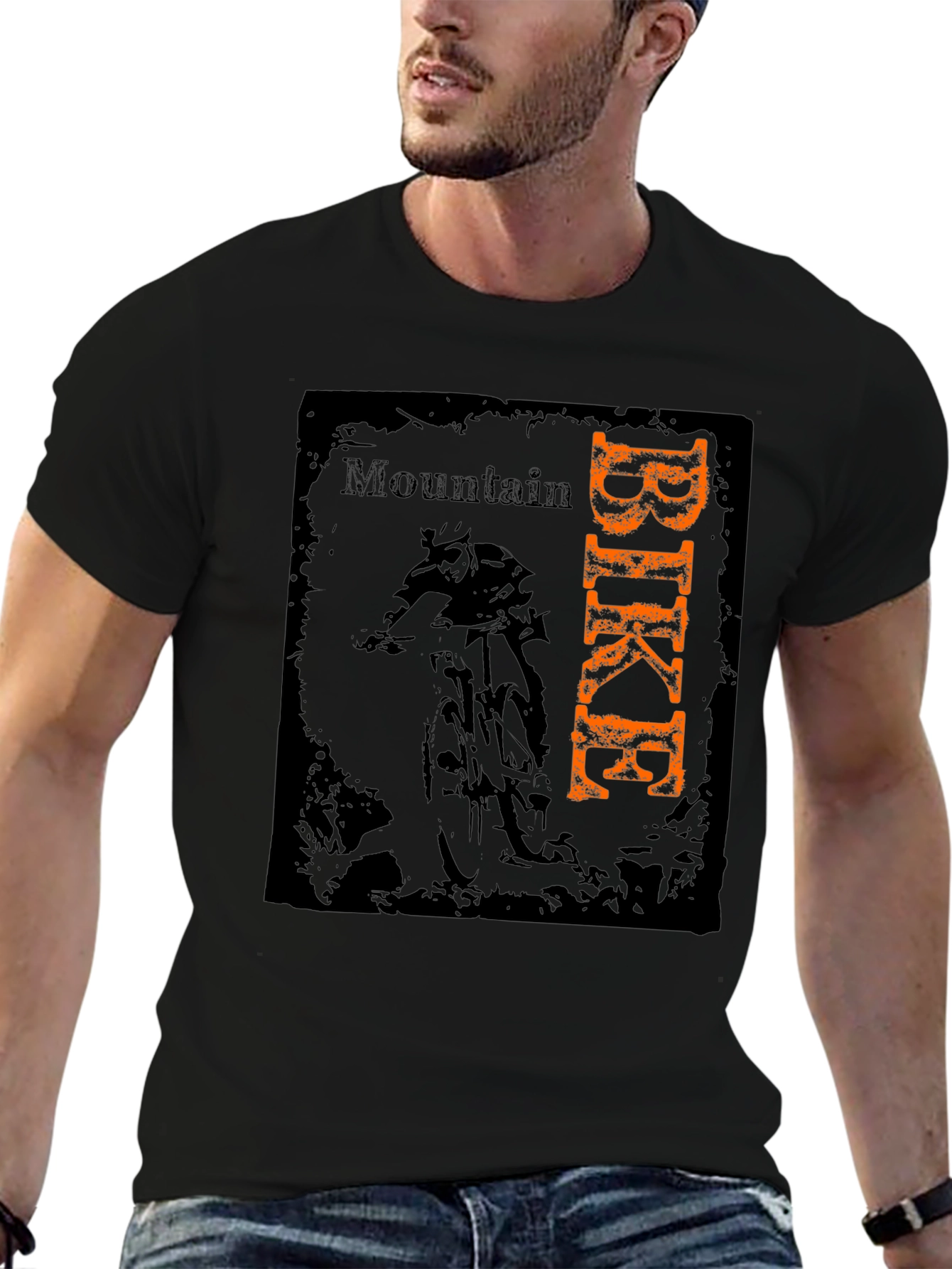 Mountain Bike Graphic Tee - Black Cotton