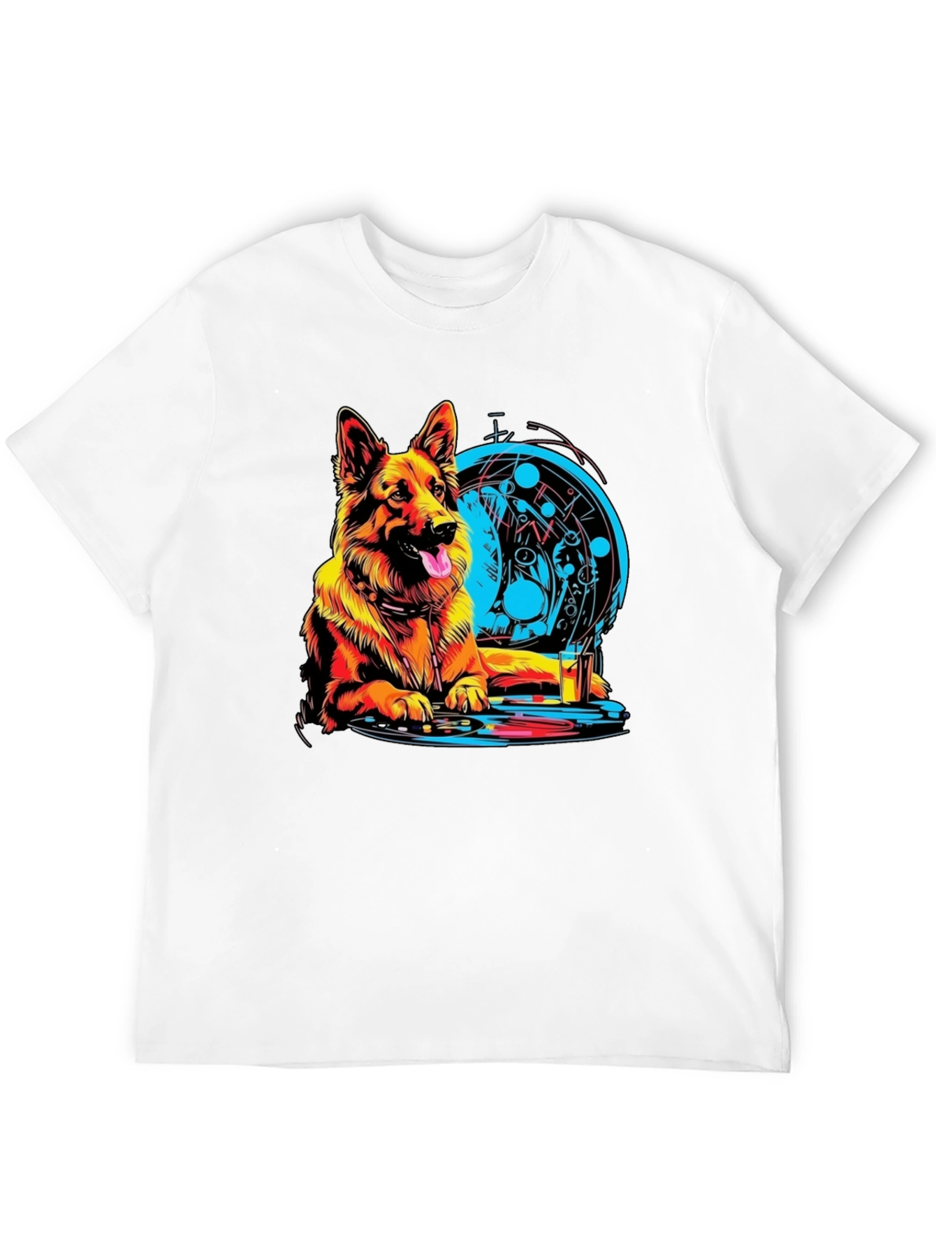 German Shepherd DJ Graphic Tee - Unique Design