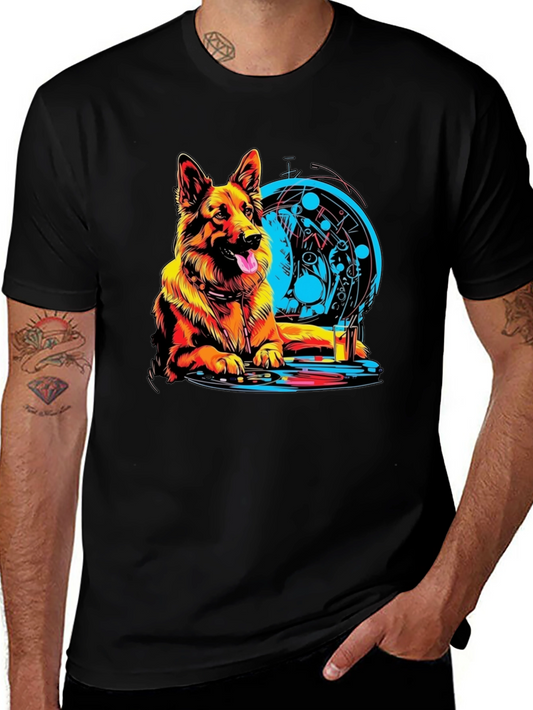 German Shepherd DJ Graphic Tee - Unique Design