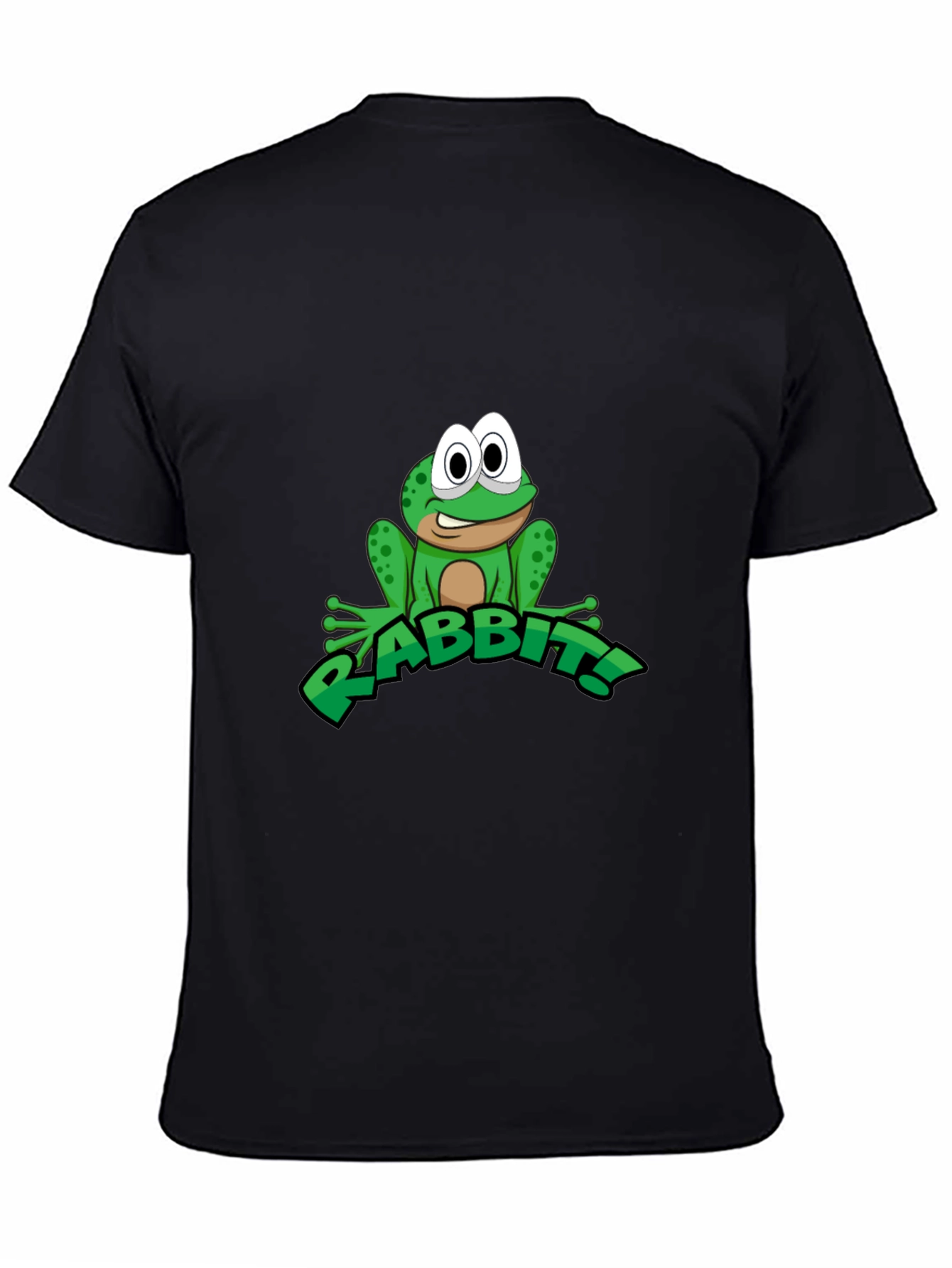 Frog RABBIT! Graphic Tee - Black Cotton T-Shirt