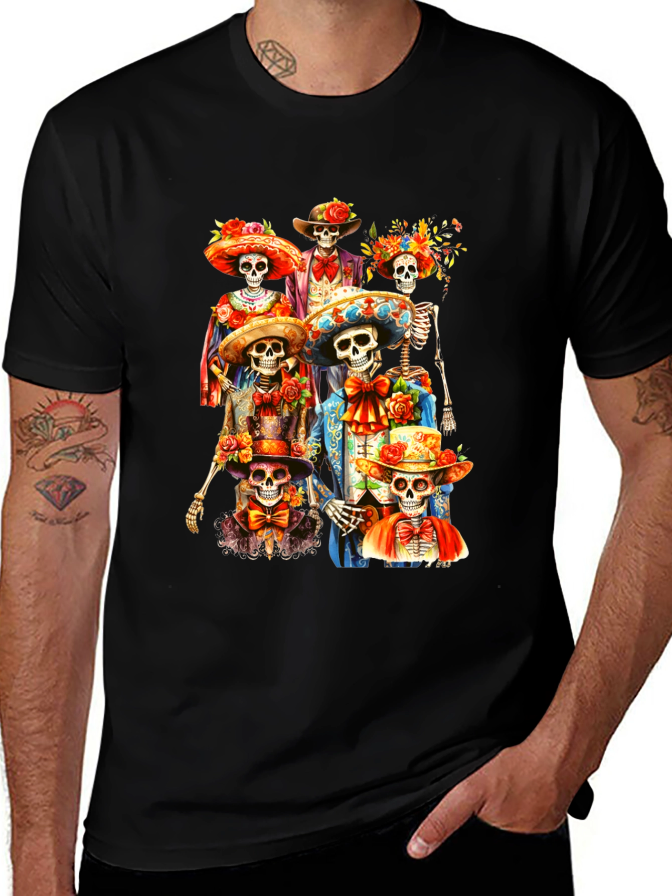 Day of the Dead Skeletons Graphic Tee