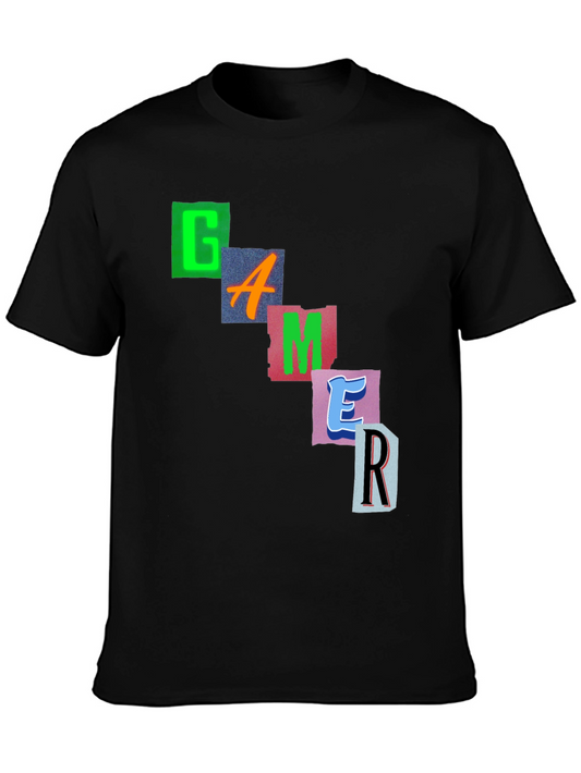 Gamer Graphic Print Black T-Shirt