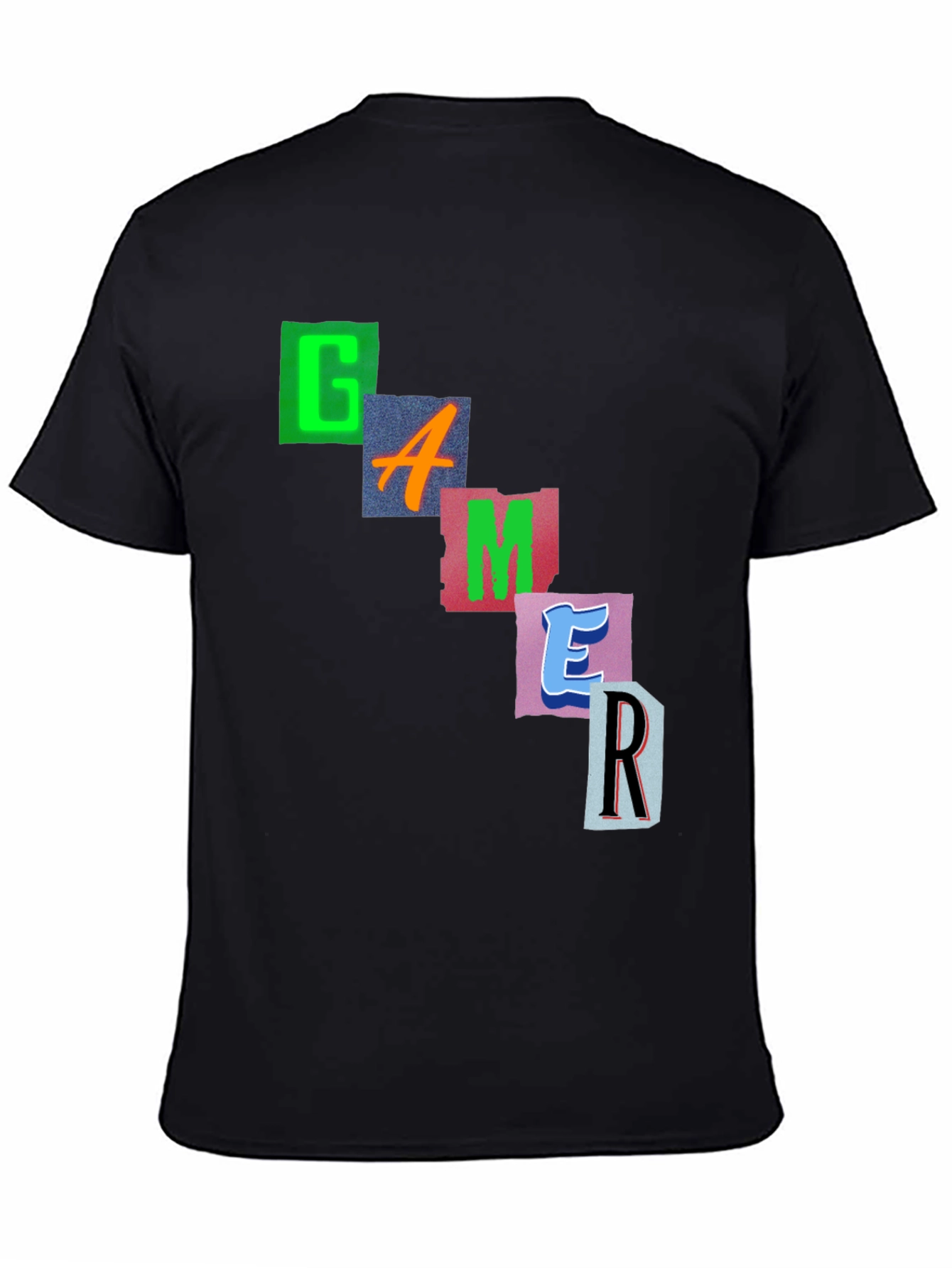 Gamer Graphic Print Black T-Shirt