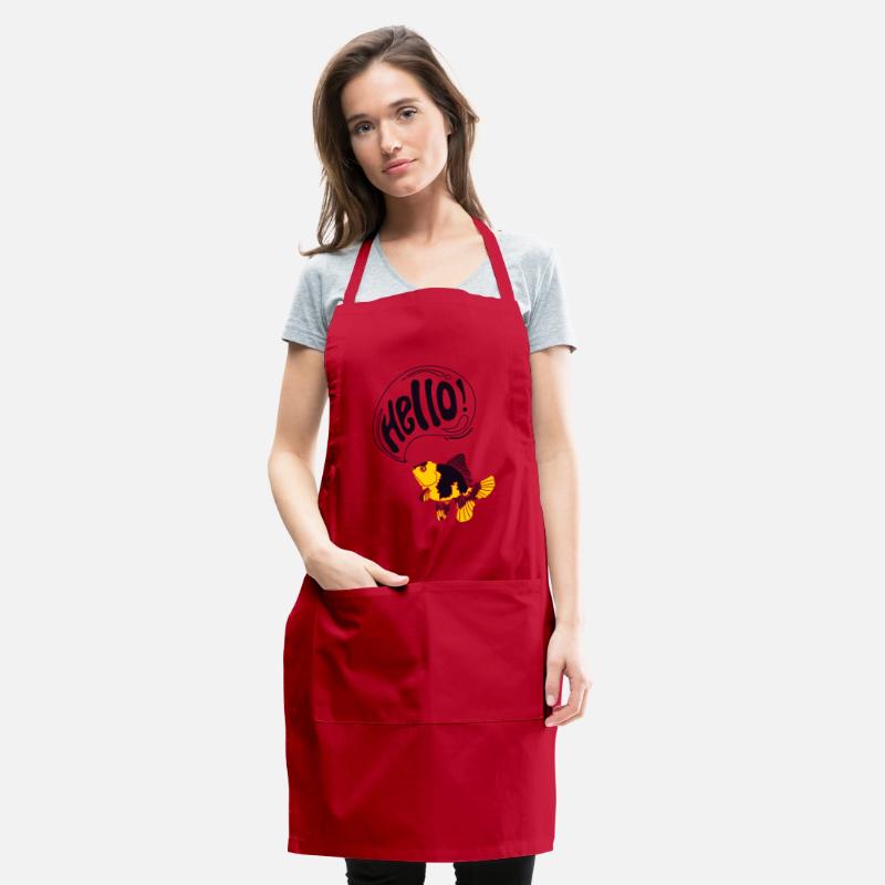 yellow black goldfish greeting hello