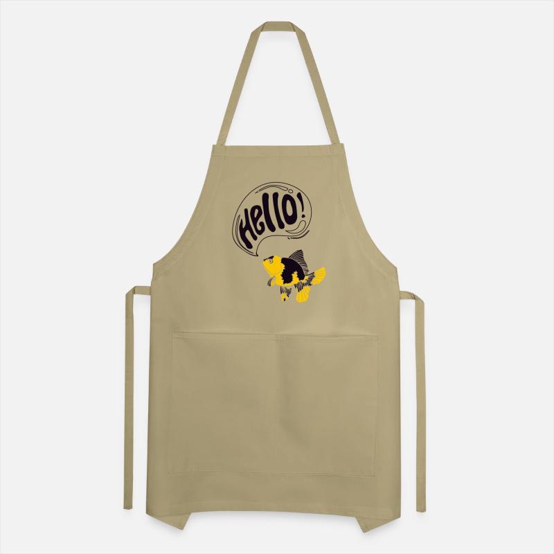 yellow black goldfish greeting hello