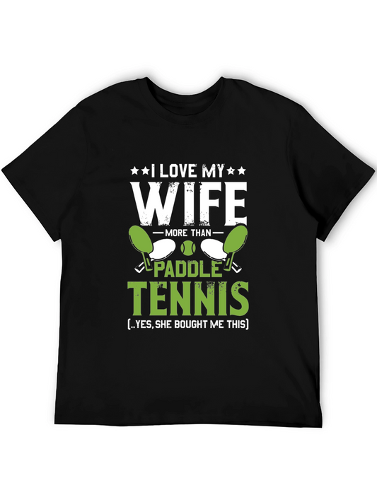 I Love My Wife Paddle Tennis Graphic T-Shirt