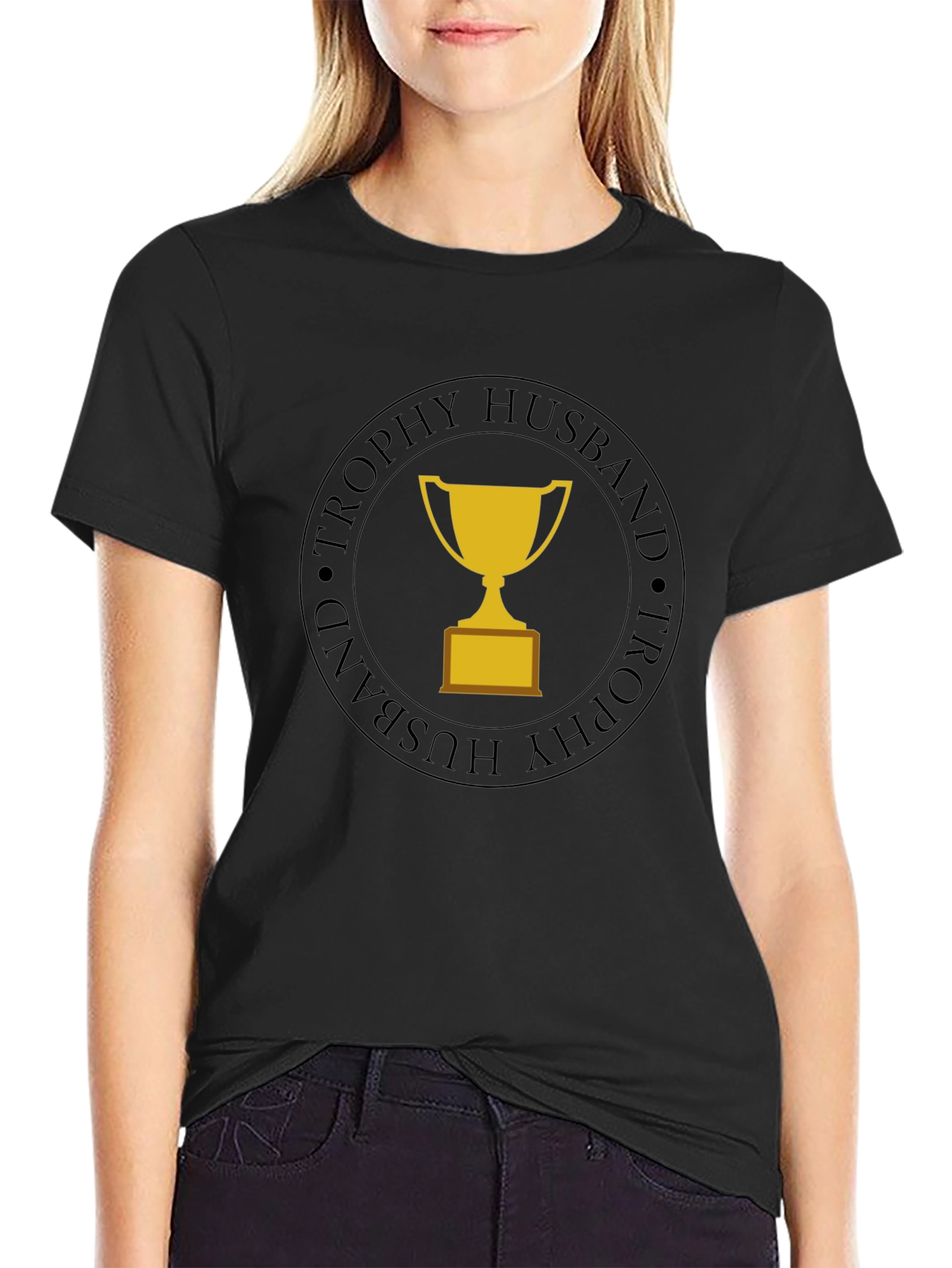 Trophy Husband Graphic Tee - Black Cotton