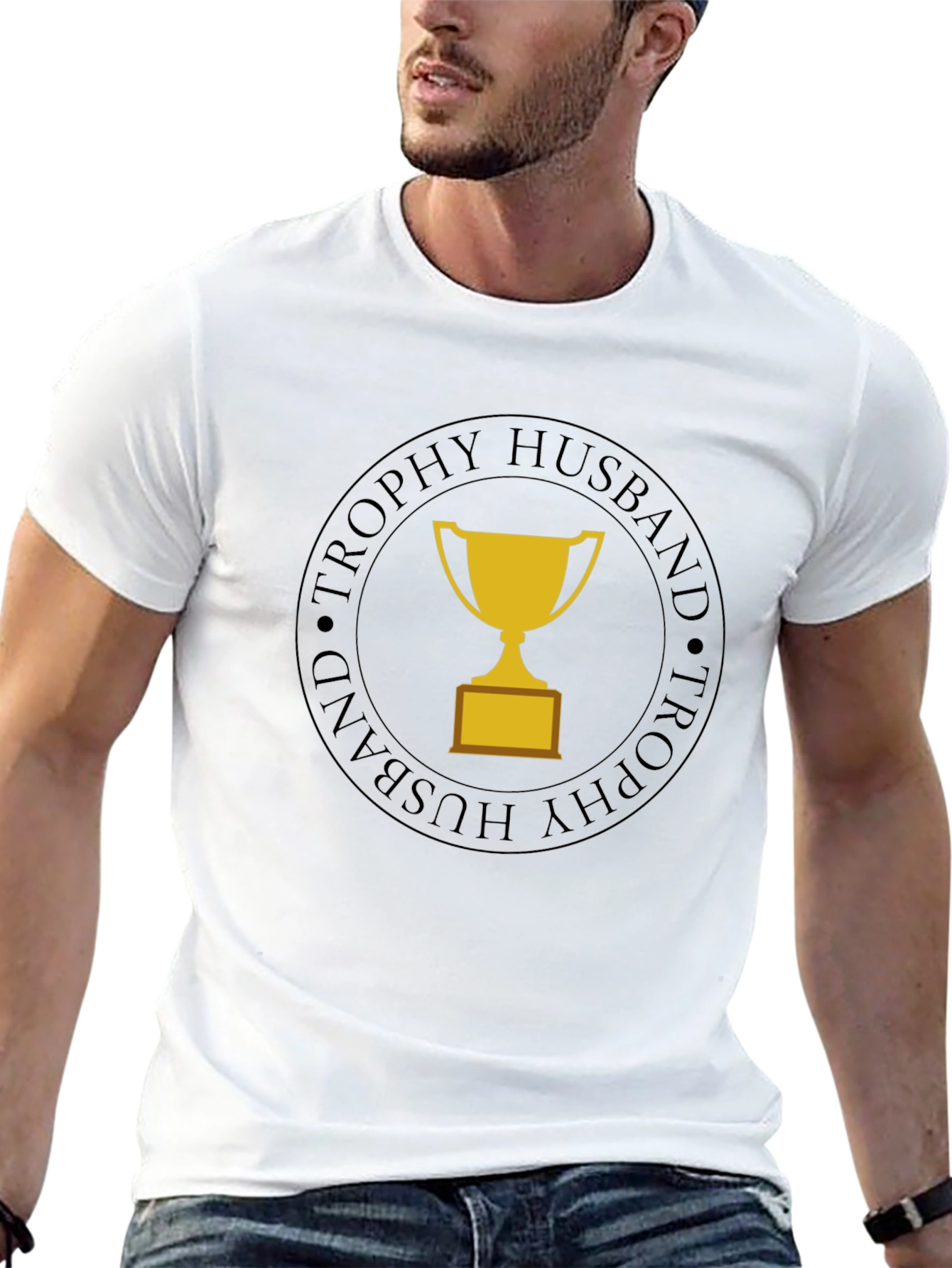 Trophy Husband Graphic Tee - Black Cotton