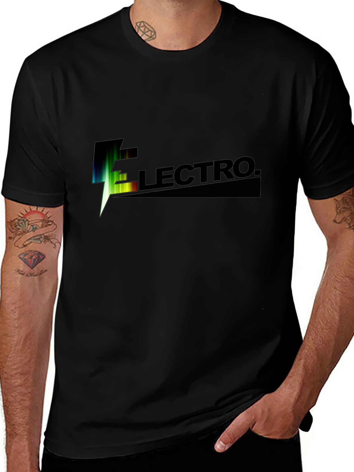 Electro Black Graphic T-Shirt for Men