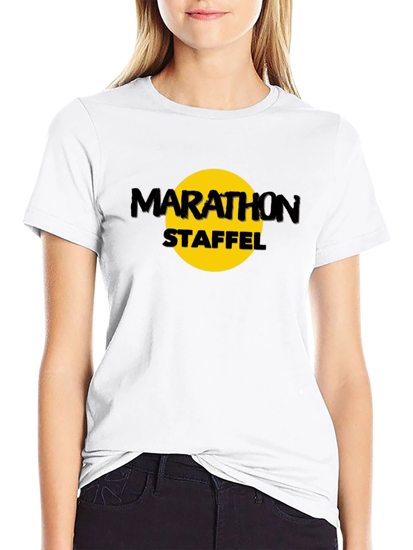 Marathon Staffel Graphic T-Shirt - Black Cotton Blend