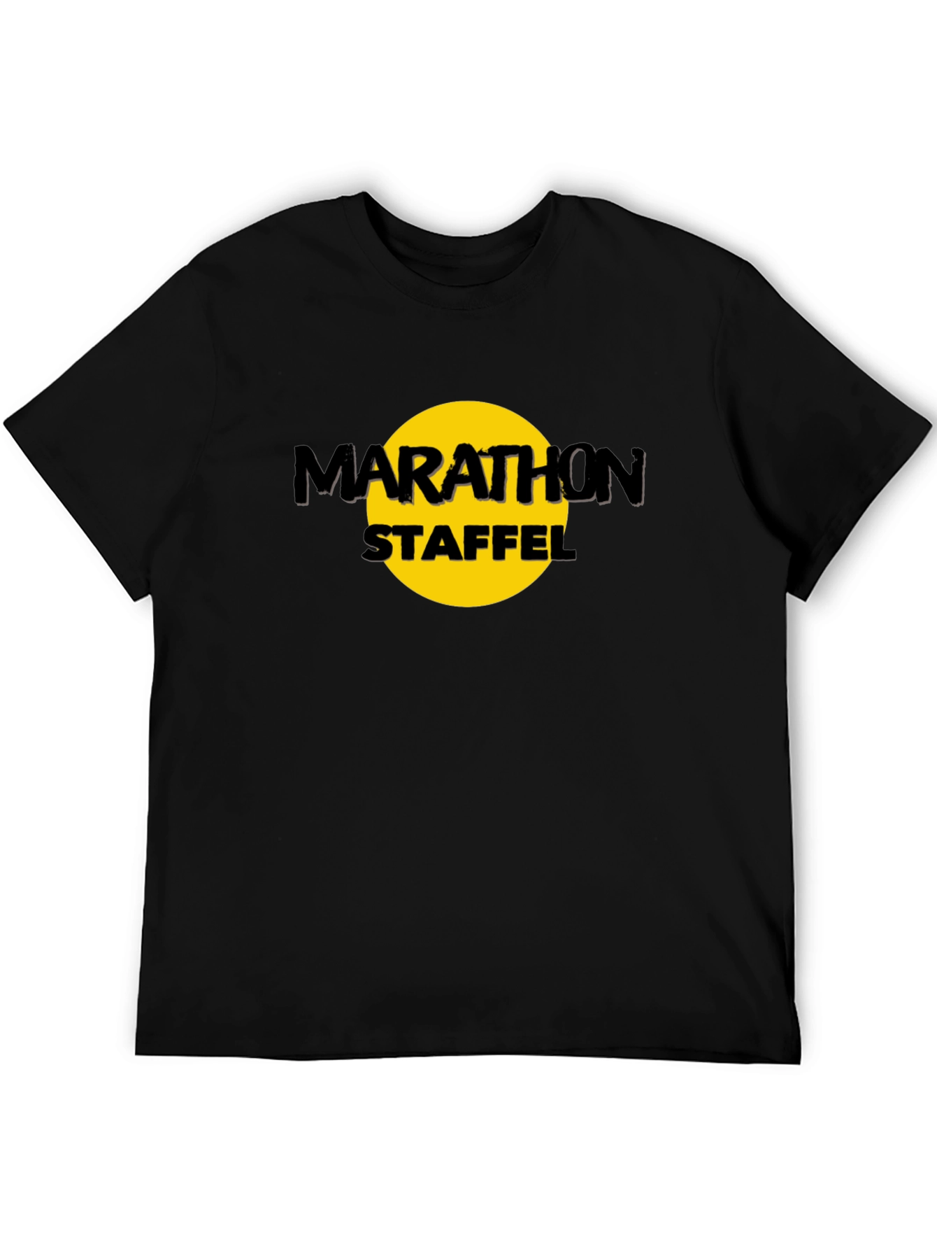 Marathon Staffel Graphic T-Shirt - Black Cotton Blend