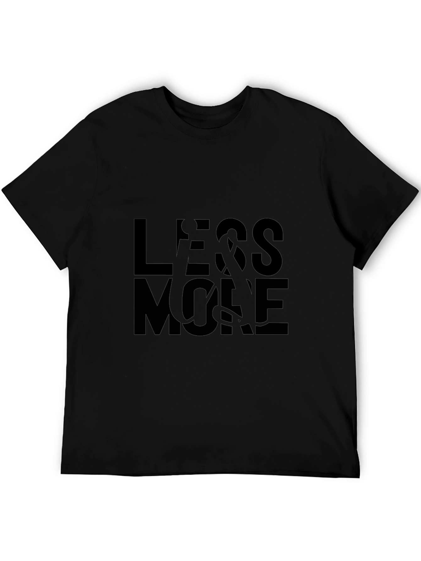 Less & More Mens Black Graphic Tee