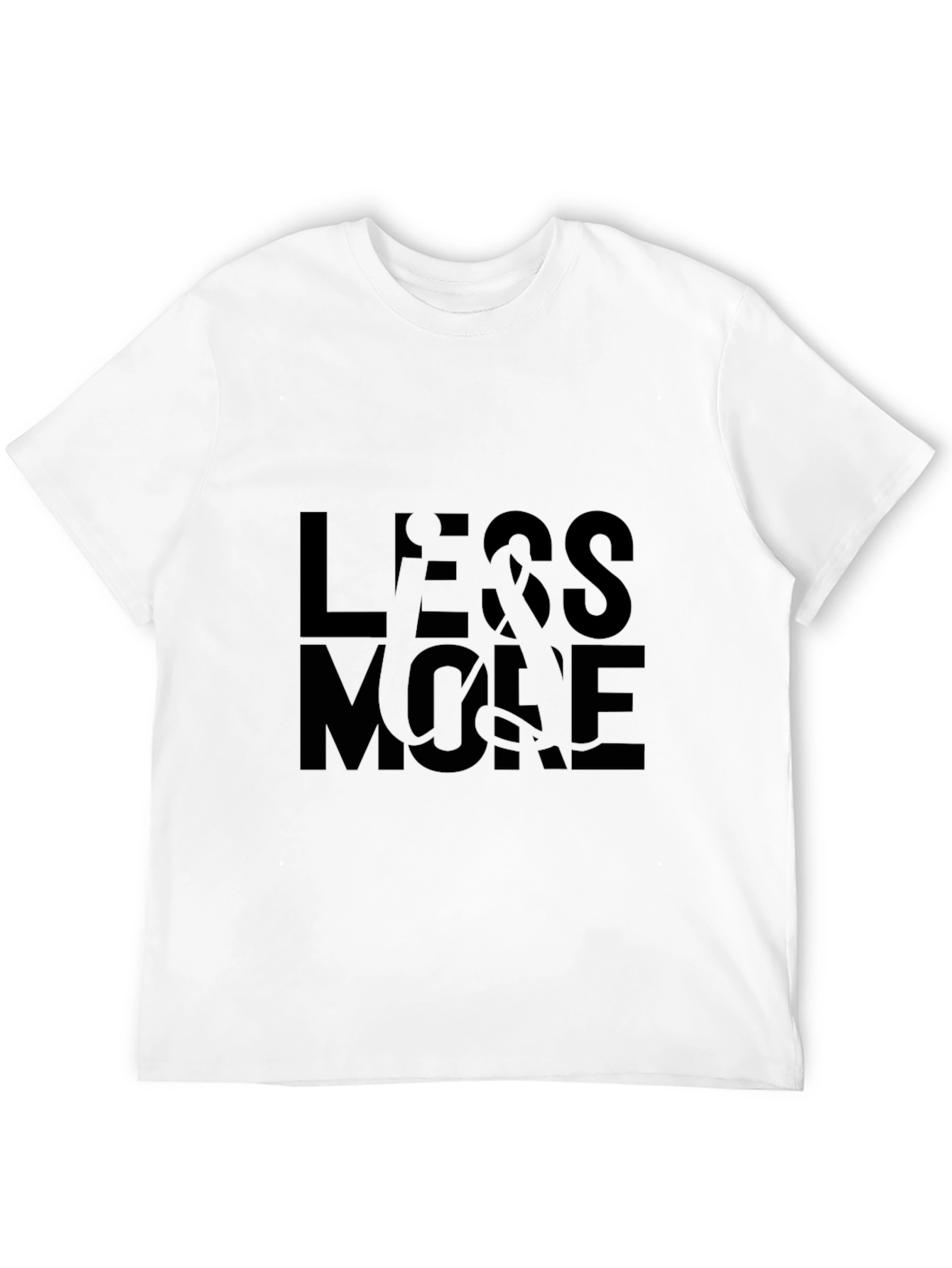 Less & More Mens Black Graphic Tee
