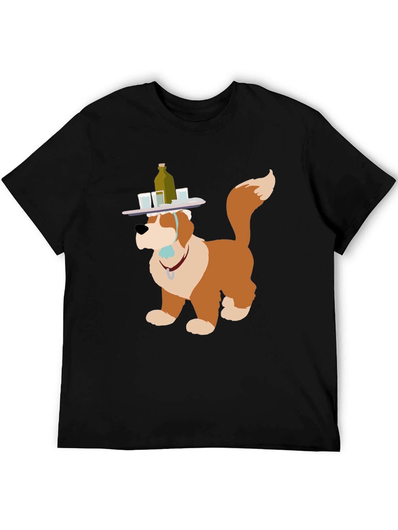 Saint Bernard Bartender T-Shirt - Cute Dog Design