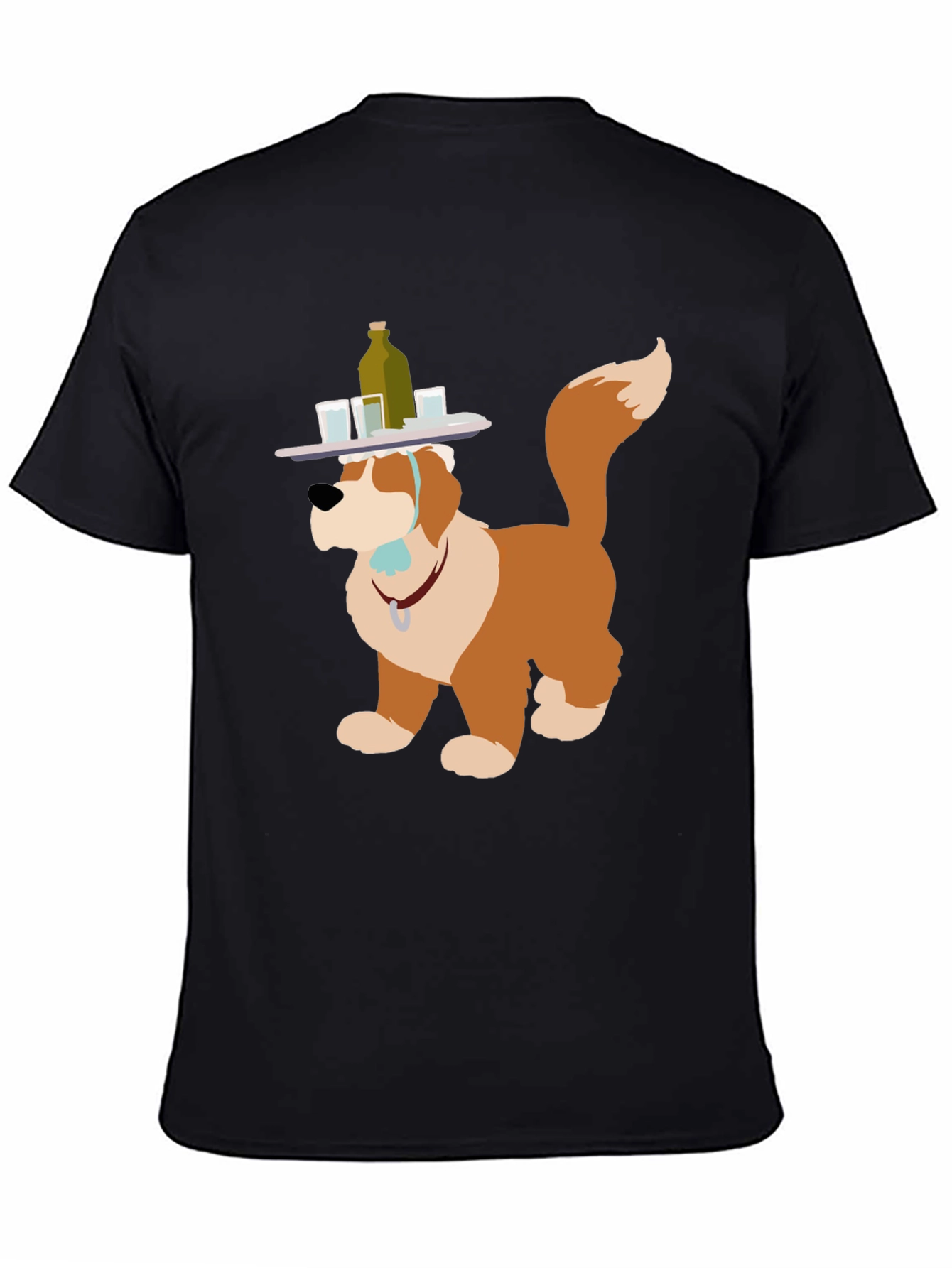 Saint Bernard Bartender T-Shirt - Cute Dog Design