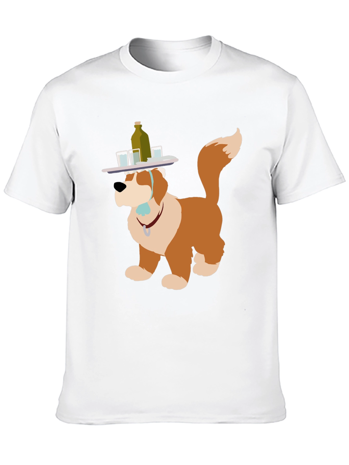 Saint Bernard Bartender T-Shirt - Cute Dog Design