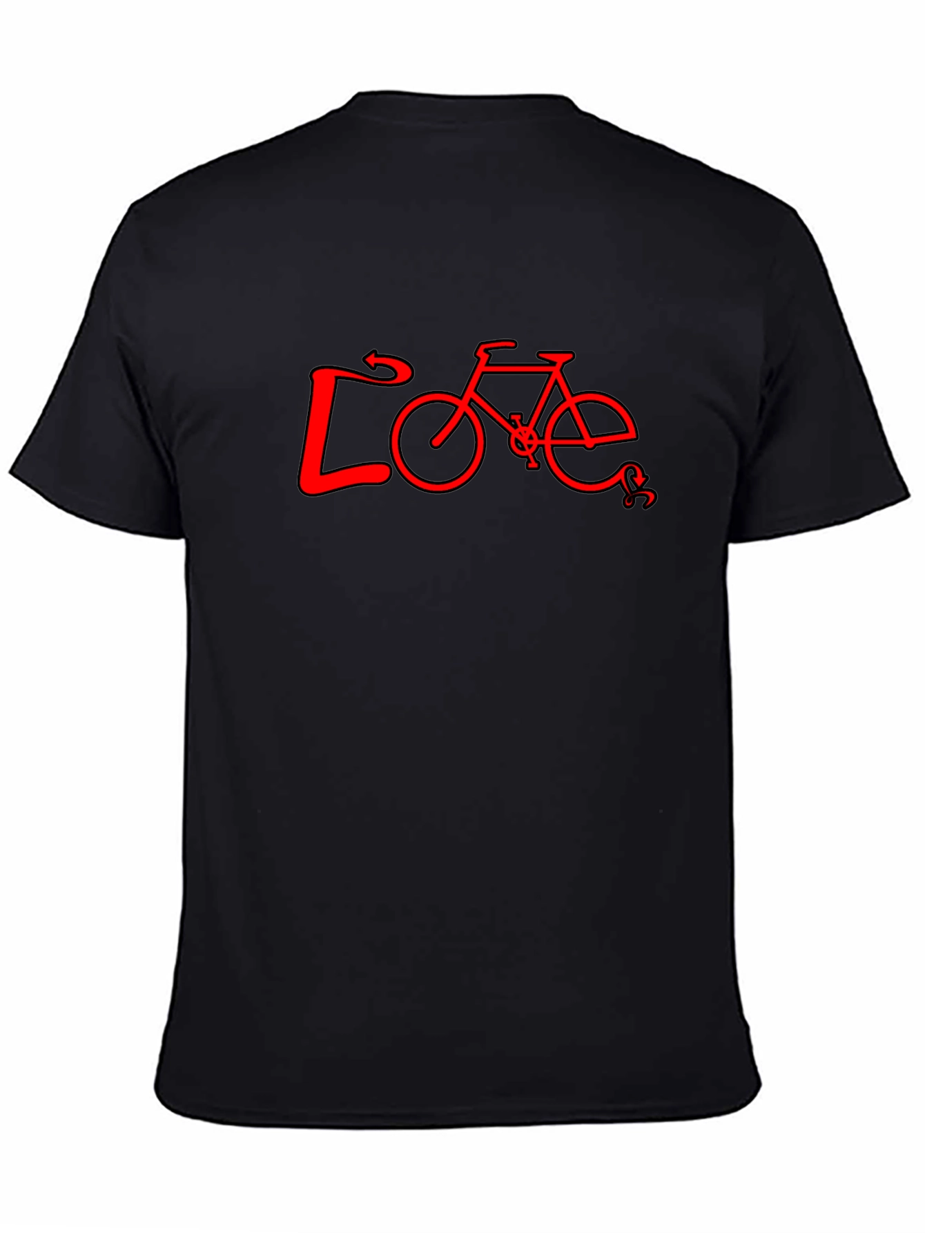 Love Bicycle Graphic Tee - Black Cotton T-Shirt