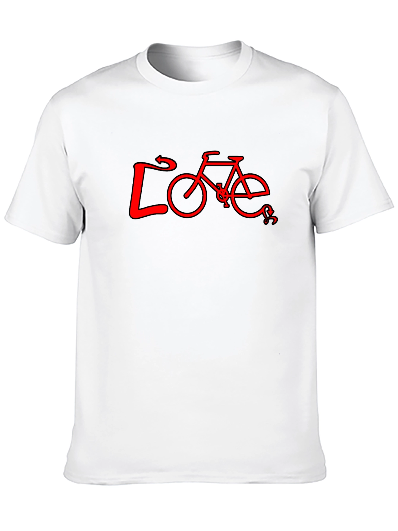 Love Bicycle Graphic Tee - Black Cotton T-Shirt