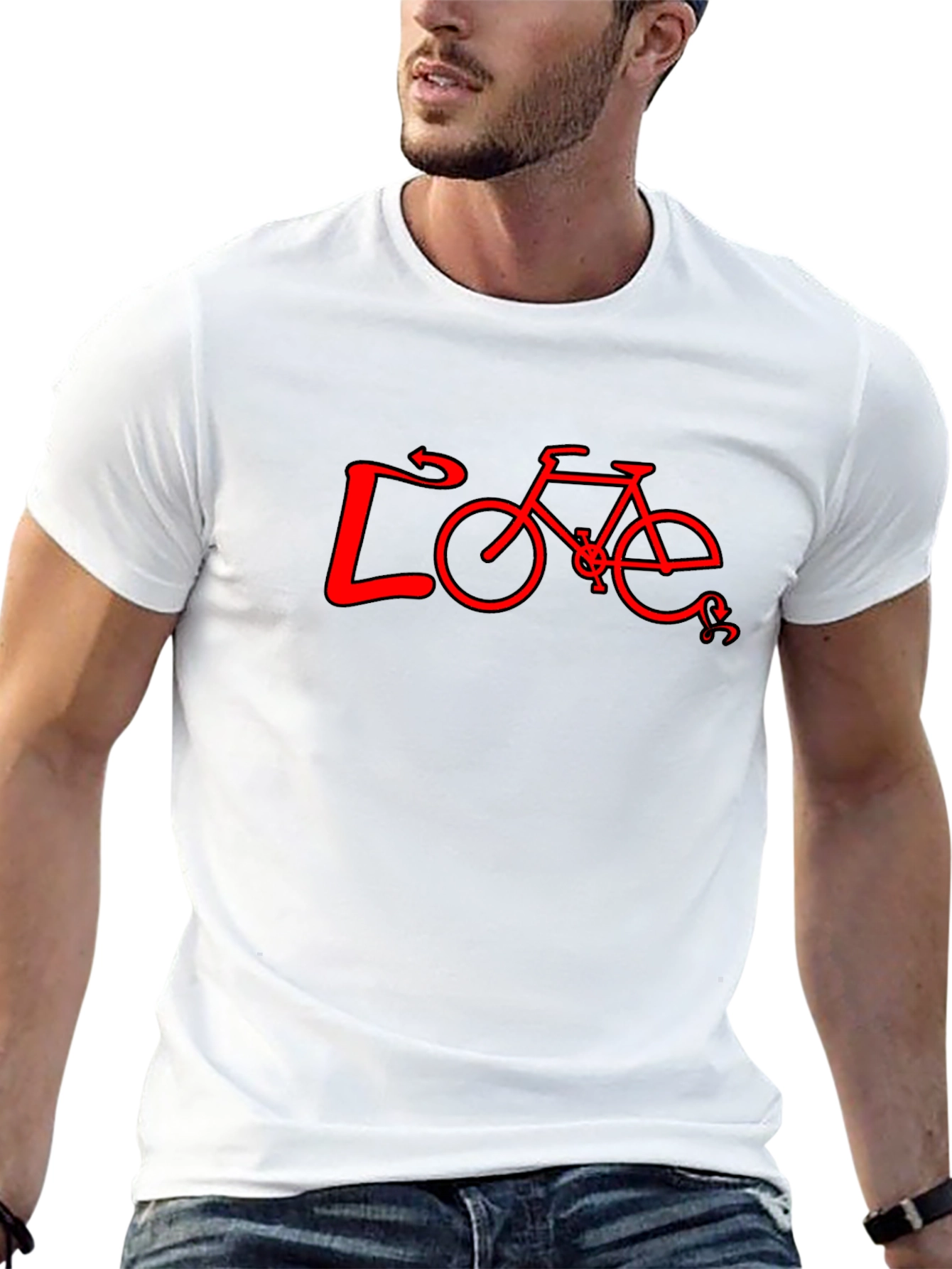 Love Bicycle Graphic Tee - Black Cotton T-Shirt