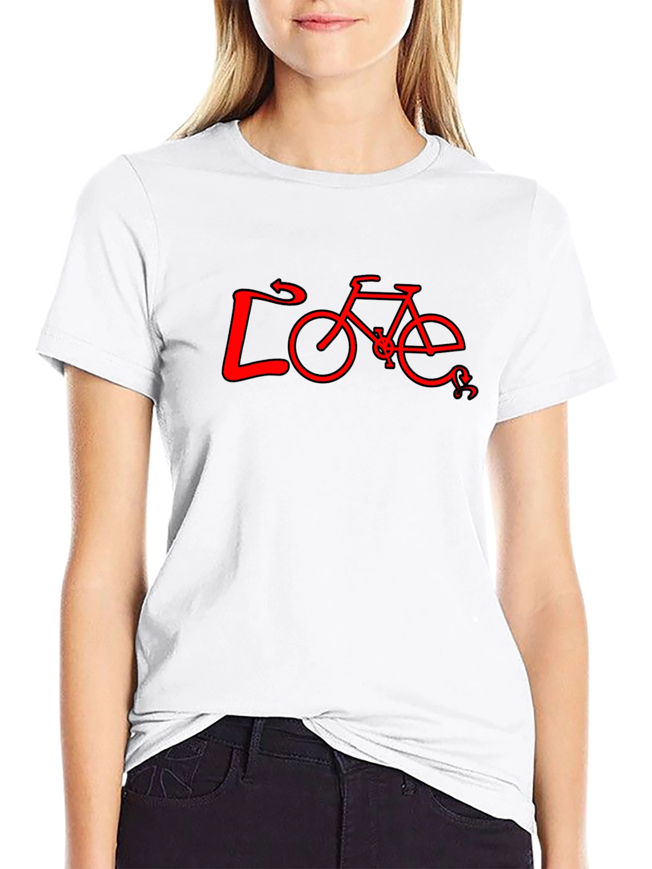 Love Bicycle Graphic Tee - Black Cotton T-Shirt