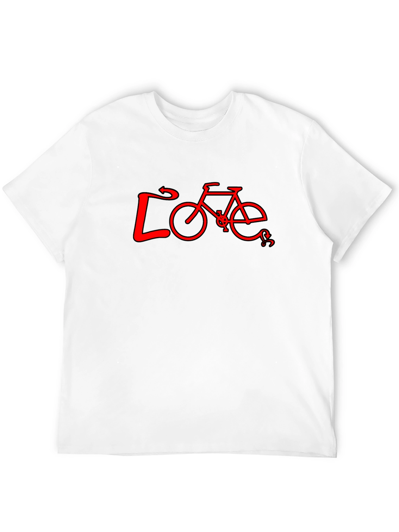 Love Bicycle Graphic Tee - Black Cotton T-Shirt