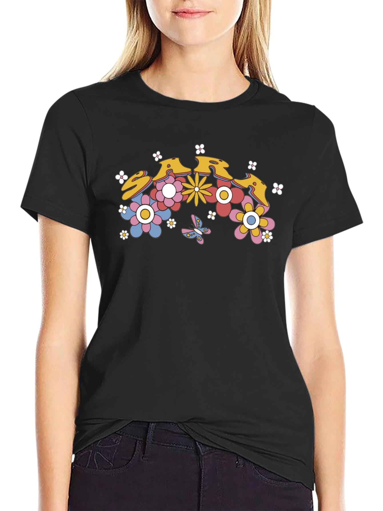 Floral Retro T-Shirt - Groovy Flower Power Design