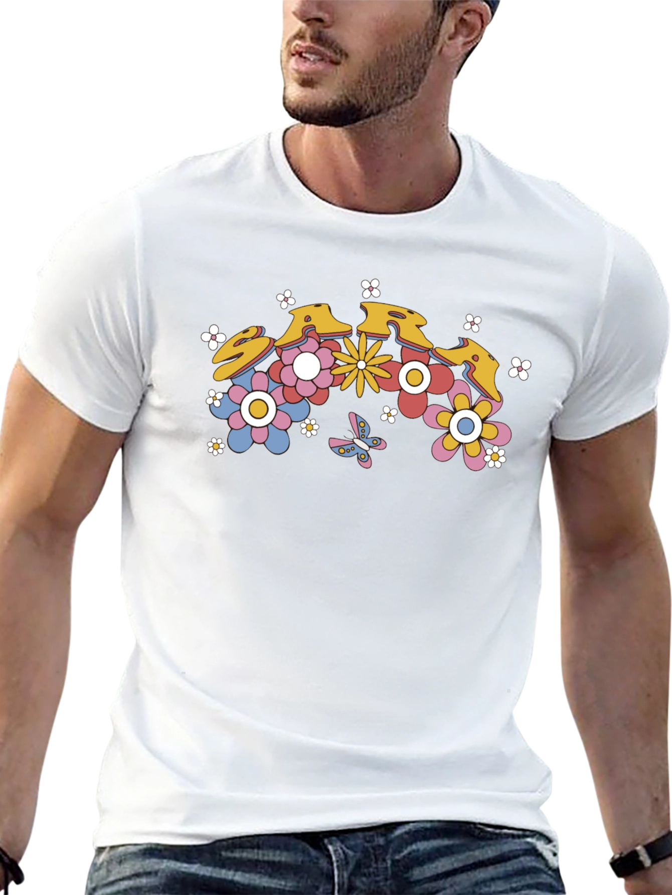 Floral Retro T-Shirt - Groovy Flower Power Design