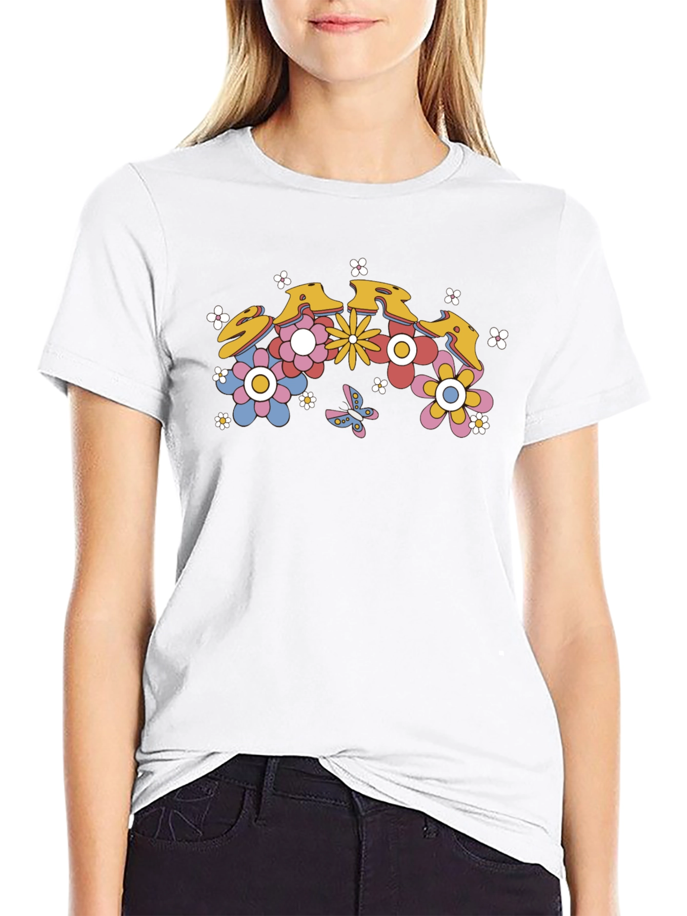Floral Retro T-Shirt - Groovy Flower Power Design