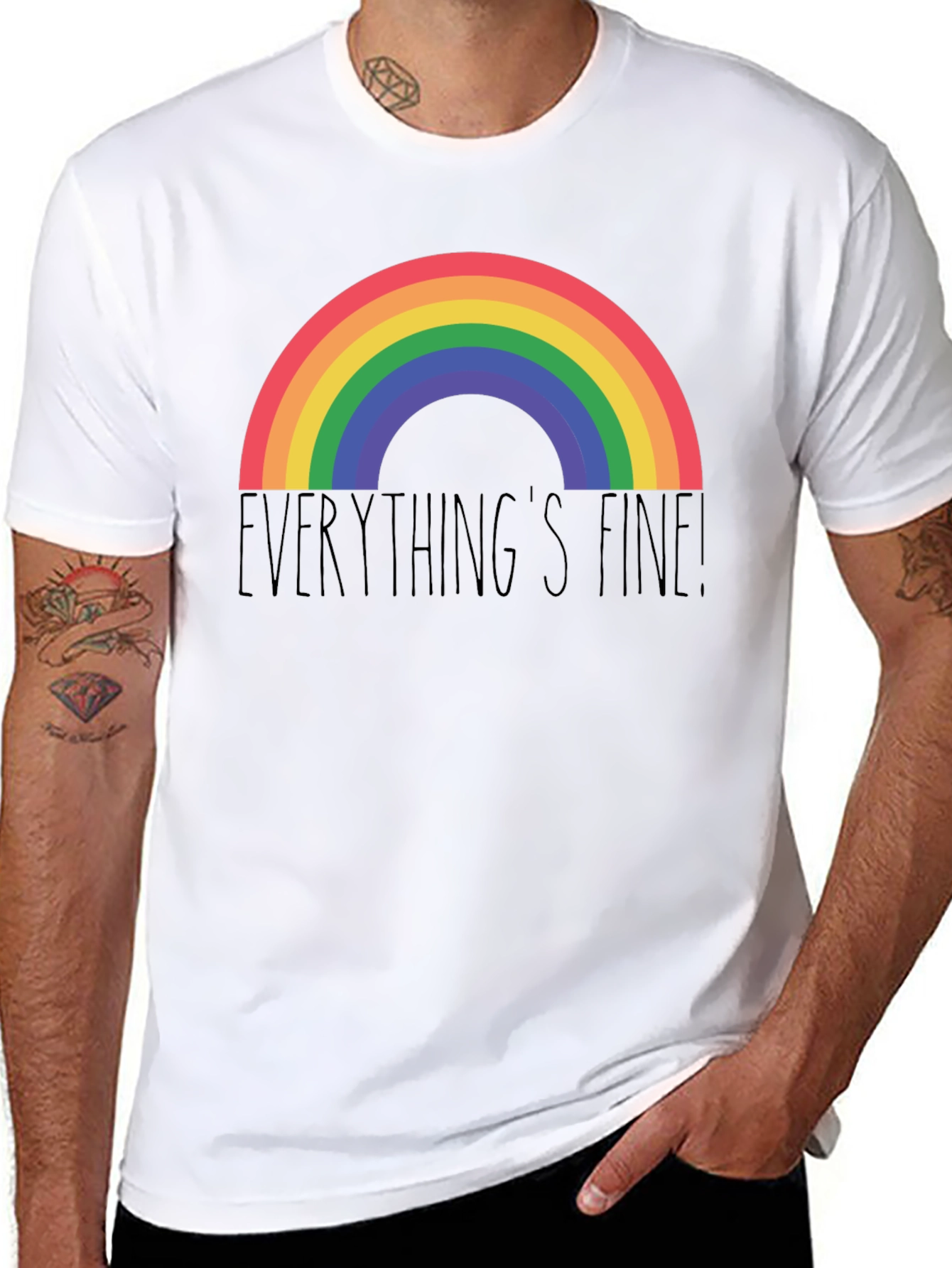 Everythings Fine Rainbow Tee