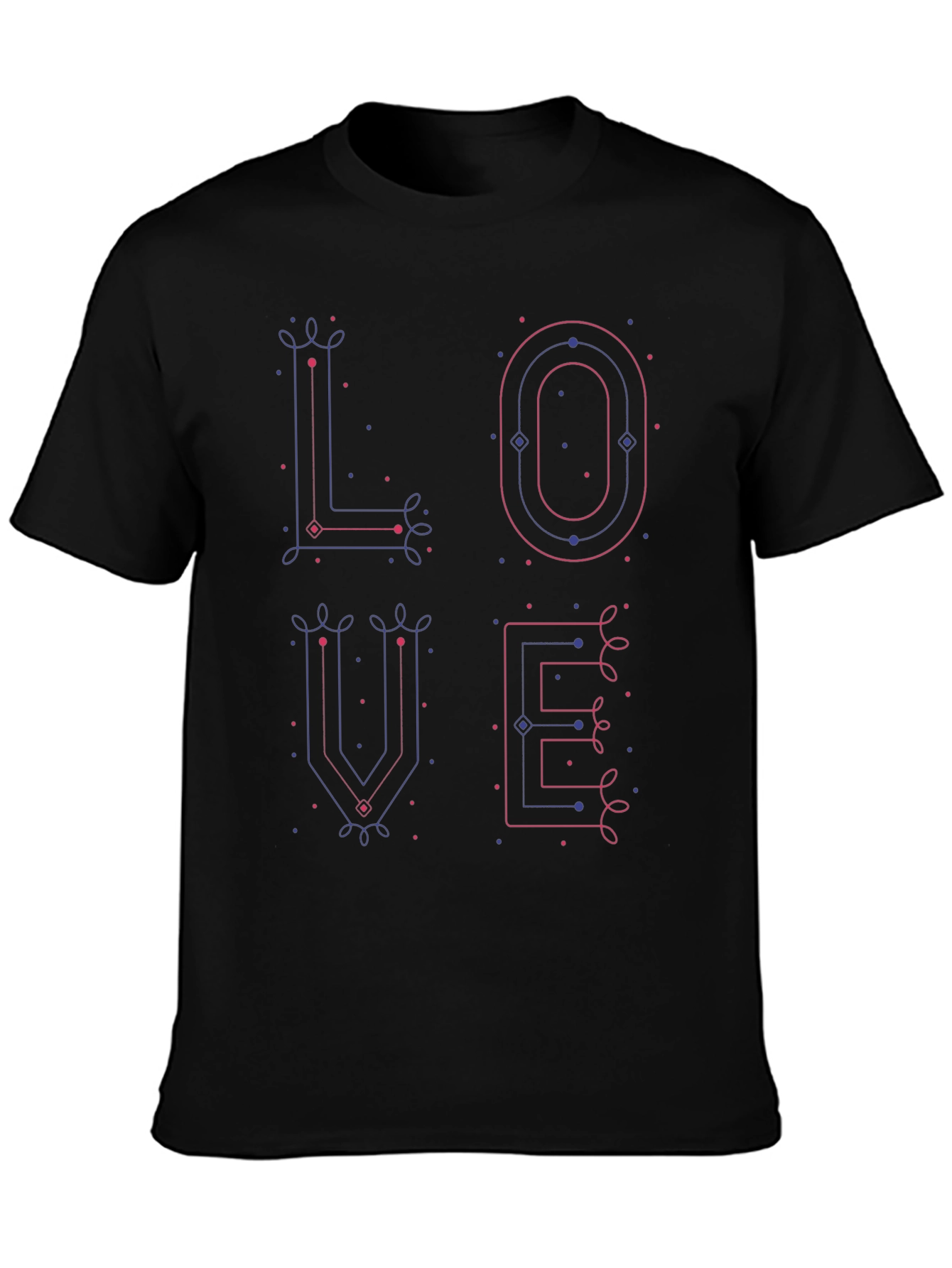 Geometric LOVE Graphic Tee - Modern Valentines Style