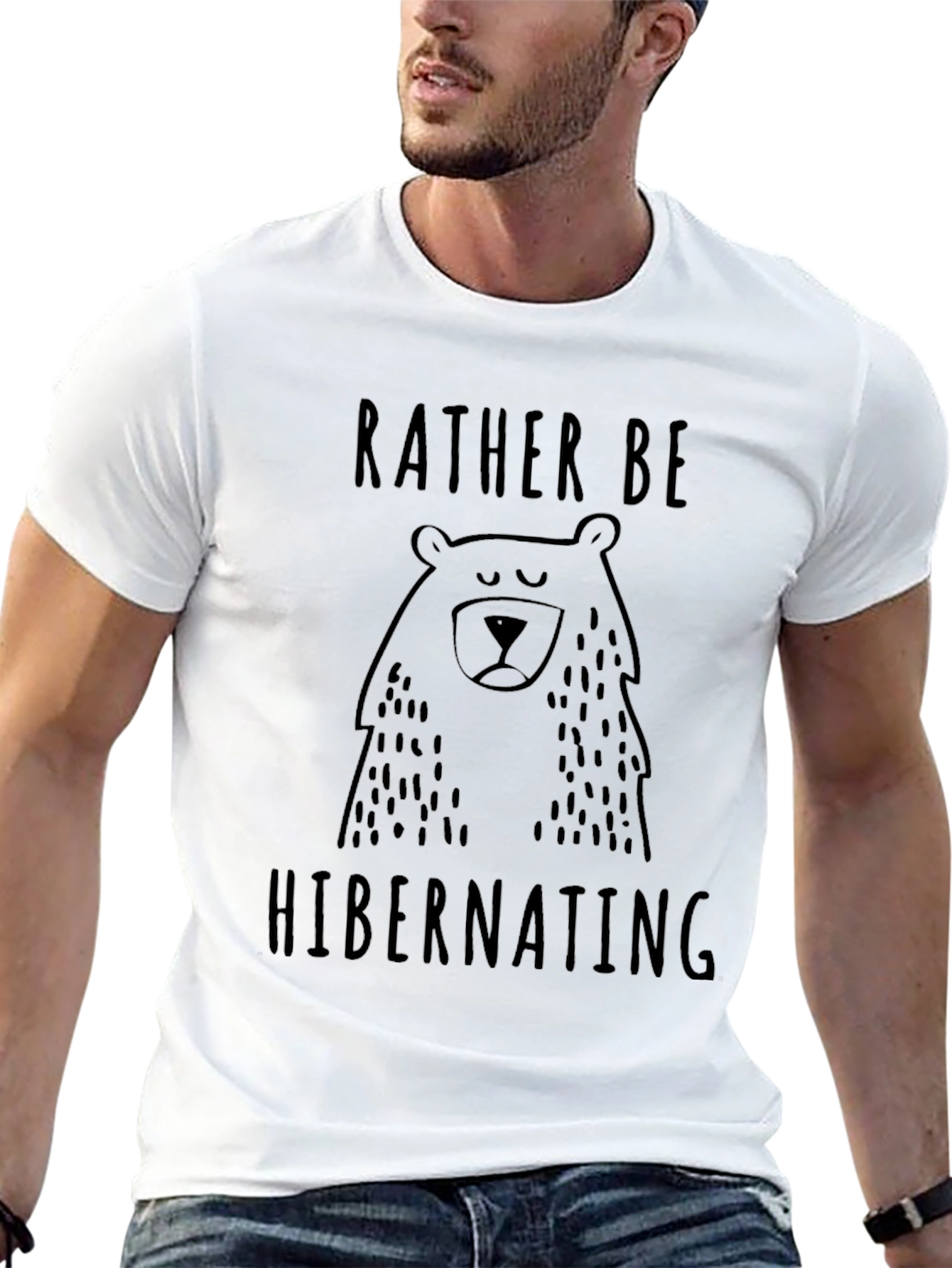 Rather Be Hibernating Bear Graphic Tee