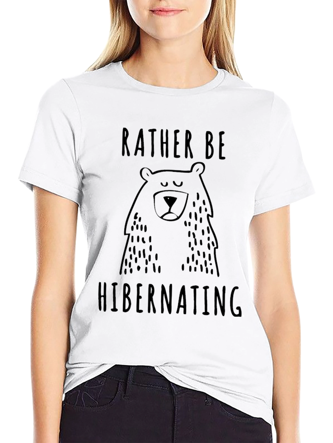 Rather Be Hibernating Bear Graphic Tee