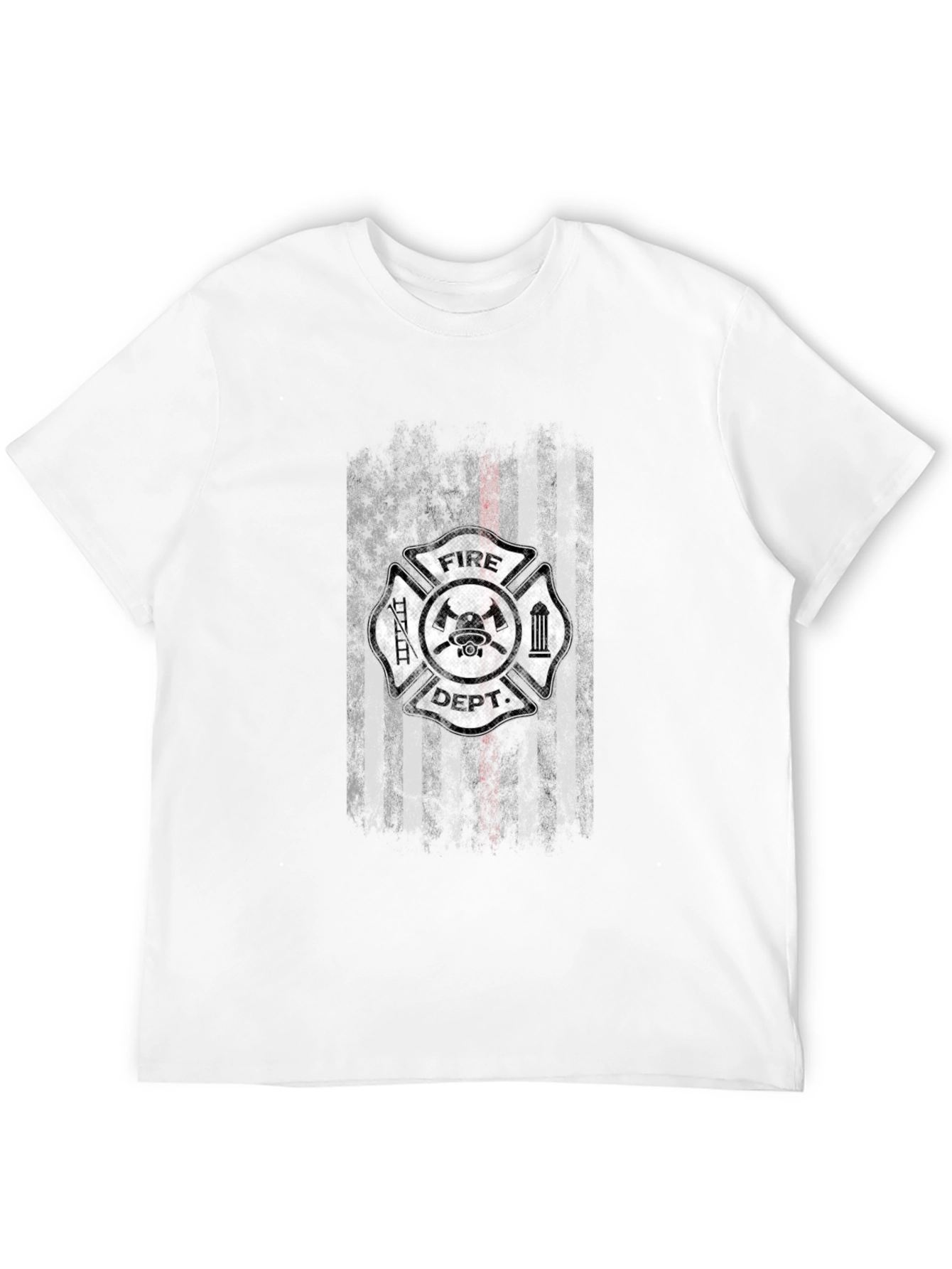 Fire Dept Thin Red Line USA Flag Graphic T-Shirt