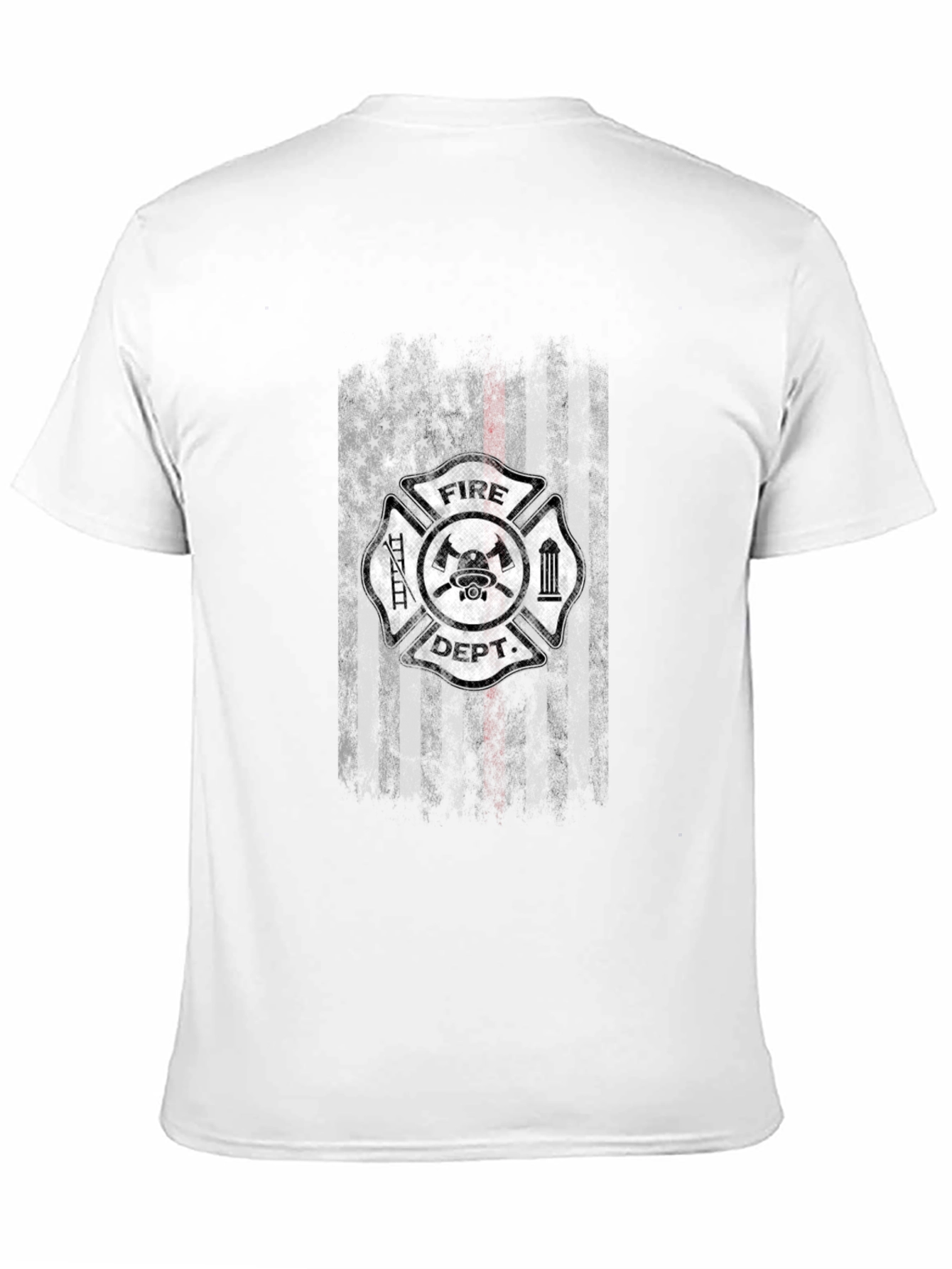 Fire Dept Thin Red Line USA Flag Graphic T-Shirt