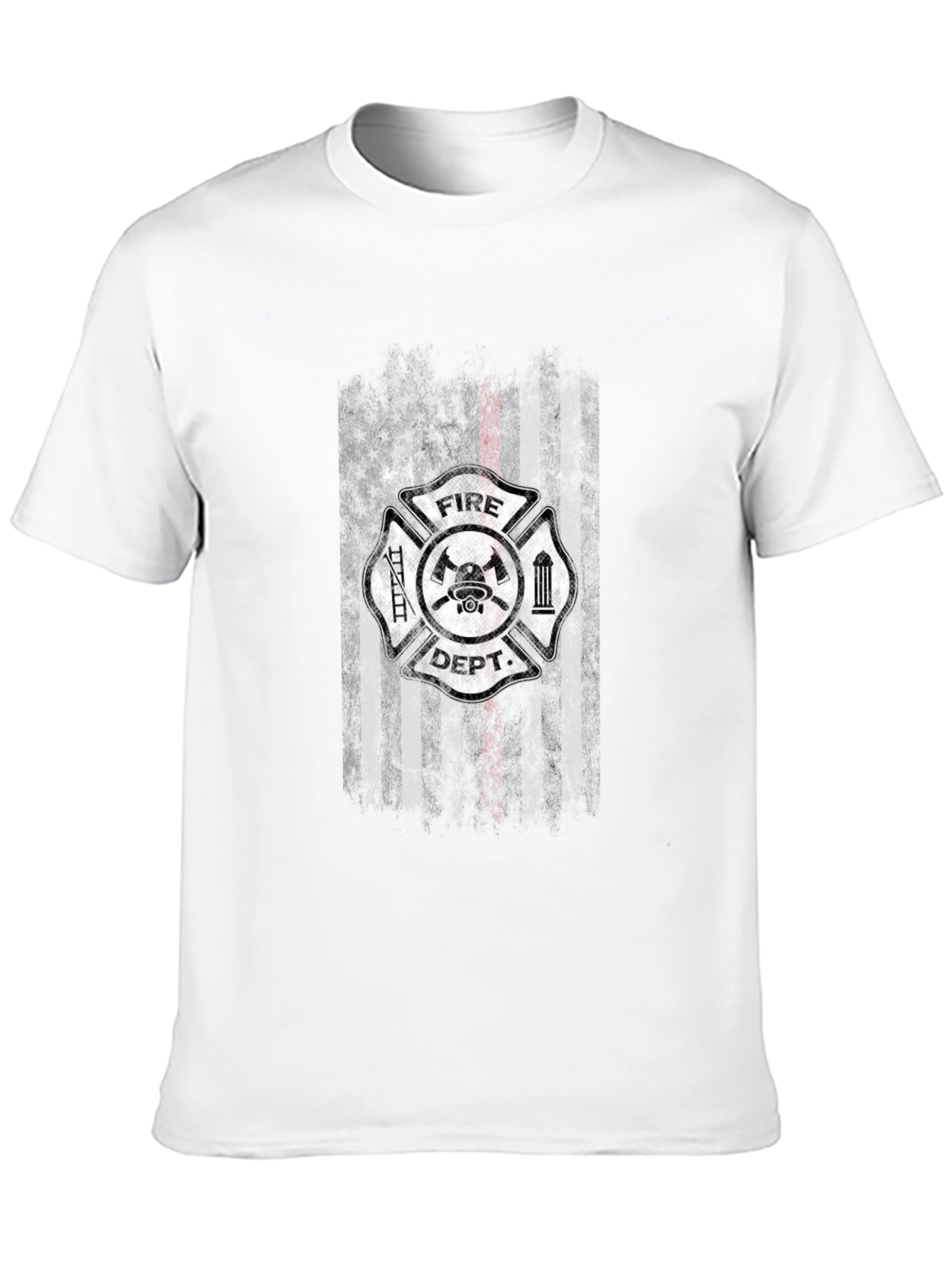Fire Dept Thin Red Line USA Flag Graphic T-Shirt
