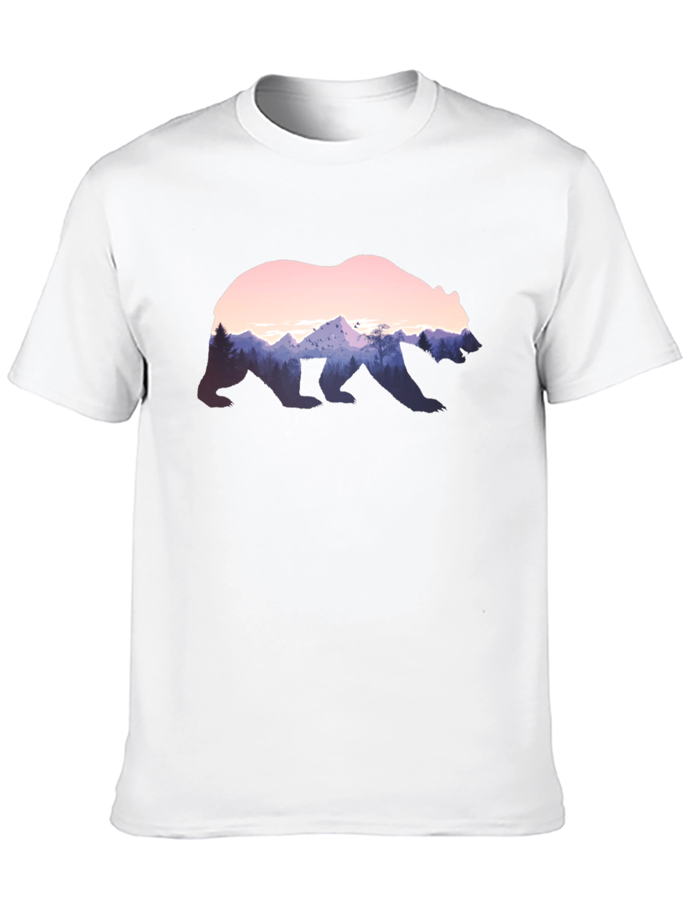 Bear Silhouette Mountain Scene Graphic Tee